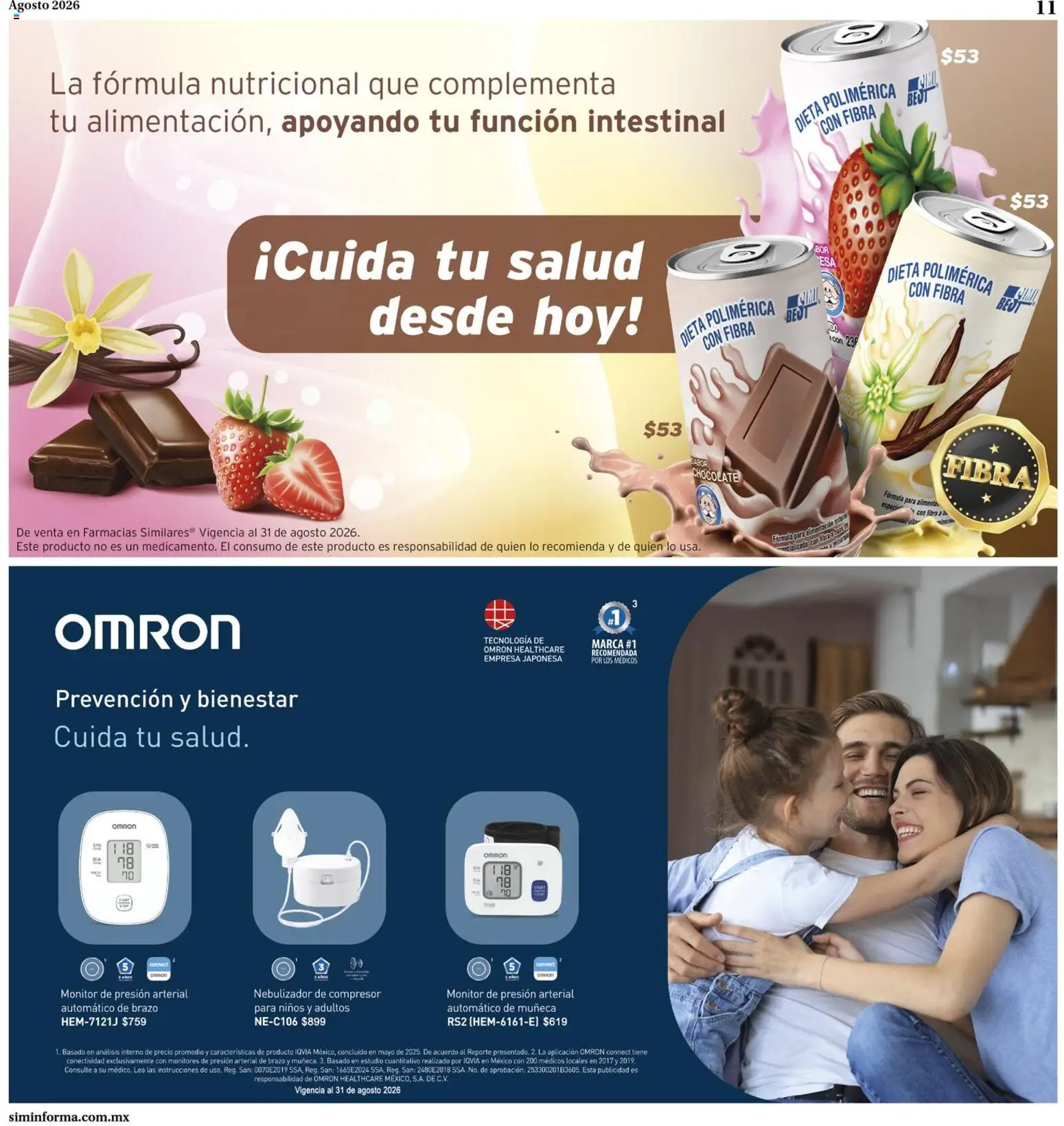 Nuevas ofertas de Farmacias Similares válidas en toda la República Mexicana desde el 01/08/2026. ¡Encuentra las mejores ofertas en Farmacias Similares catálogo! | Página: 11