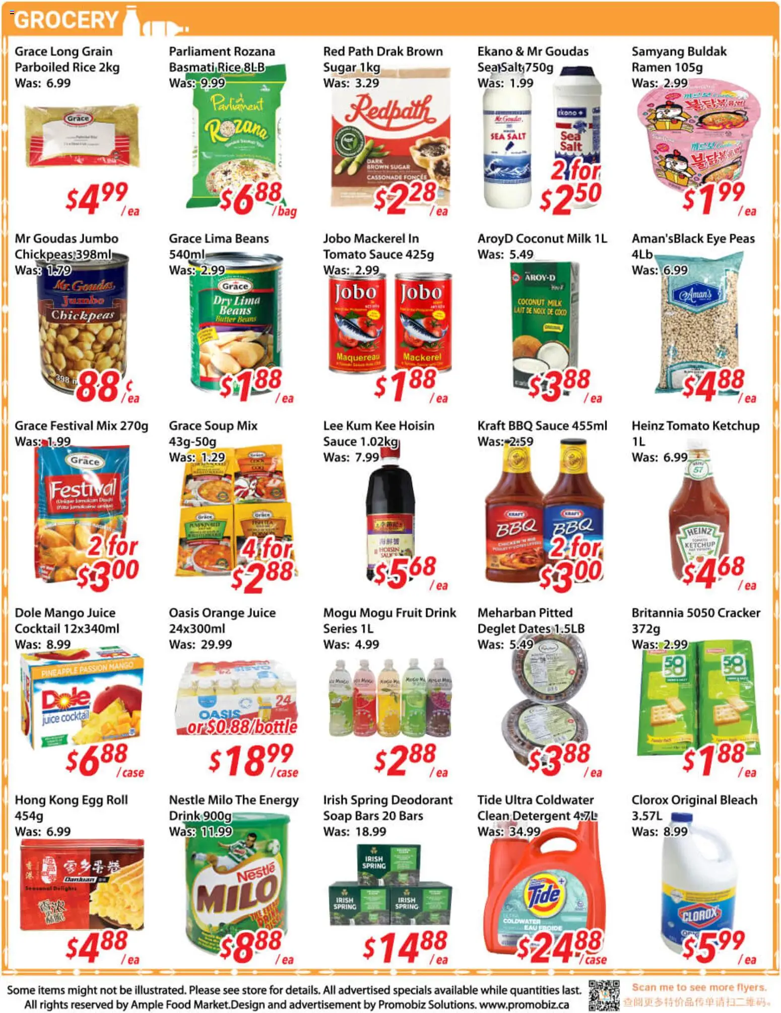 Ample Food Market flyer valid from Aug 28, 2026 | Page: 3 | Products: Ketchup, Tomato, Parboiled rice, Beans