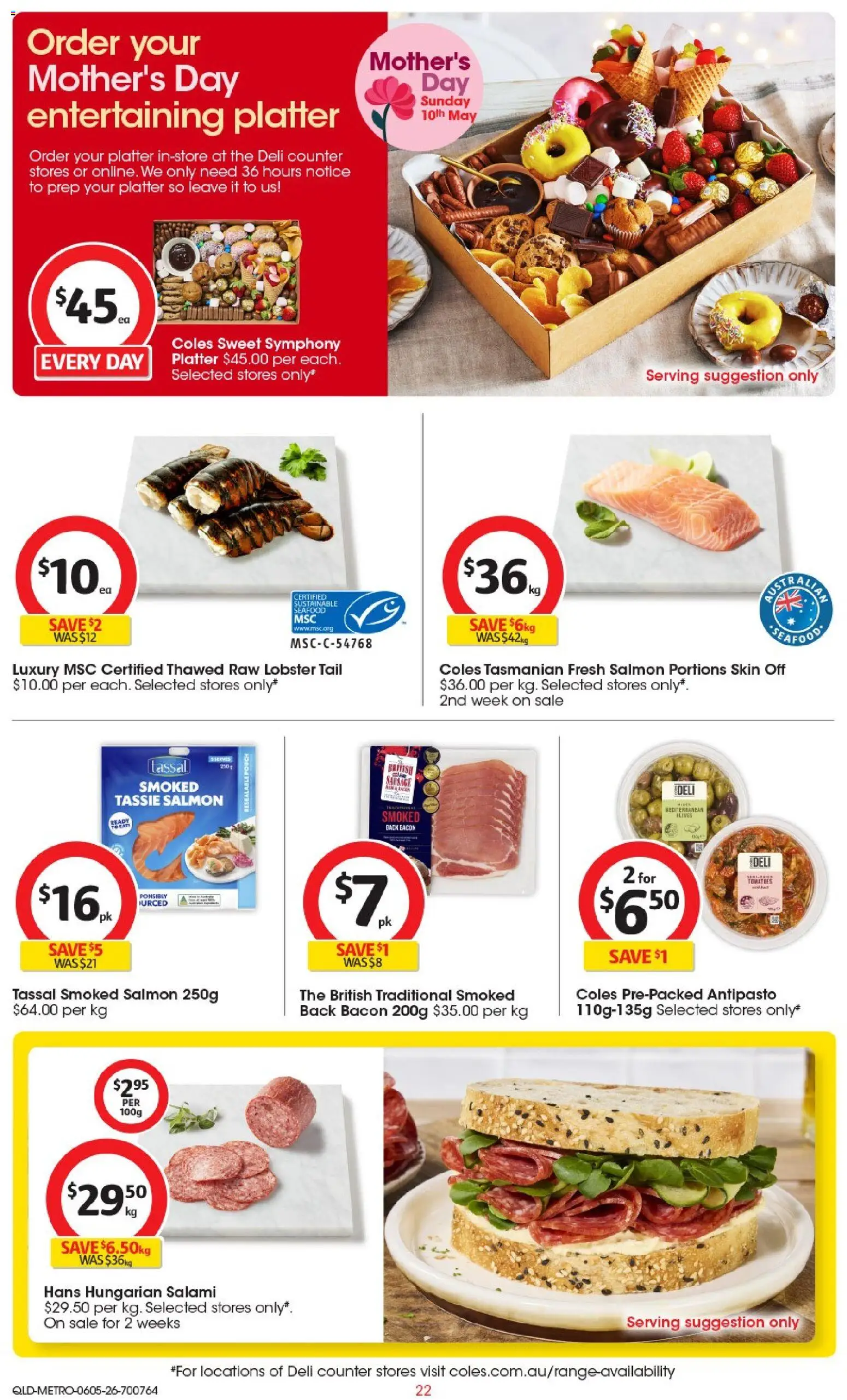 Coles catalogue - valid from 06.05.2026 | Page: 20 | Products: Bacon, Sustainable, Seafood, Sausage