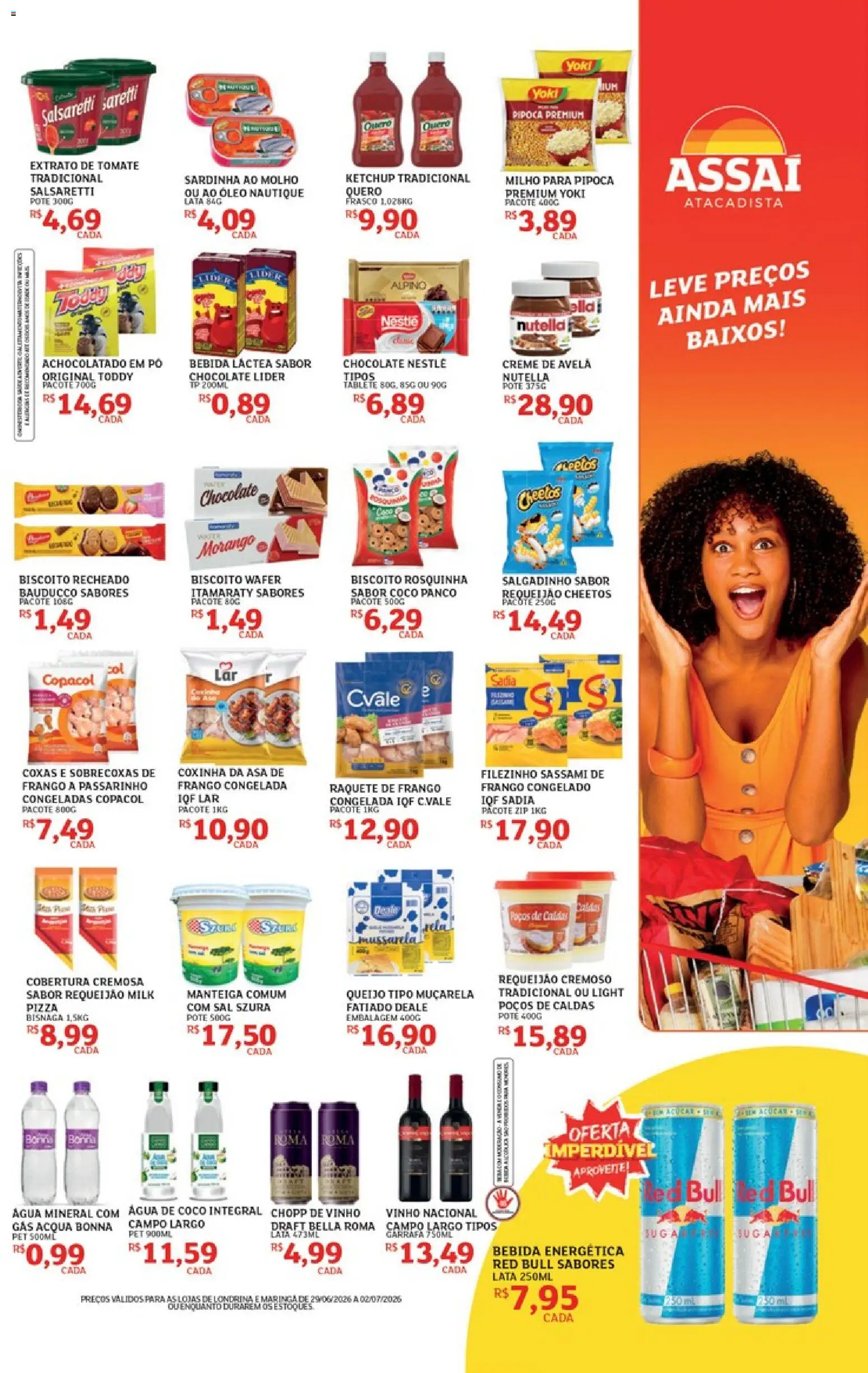 Assaí Atacadista Folheto - válido de 29/06/2026 | Página: 3 | Produtos: Creme, Sal, Frango, Biscoito recheado
