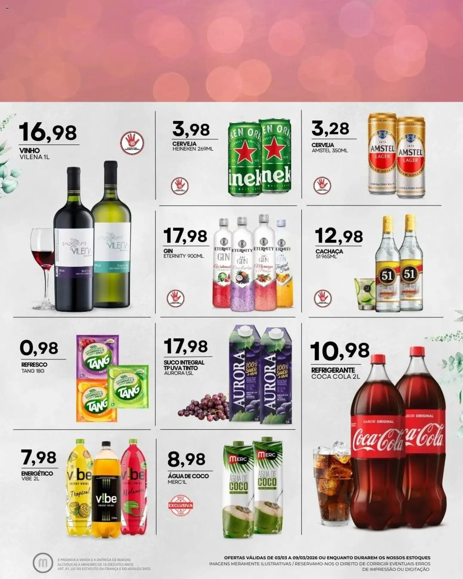 Mercadão Atacadista Folheto - válido de 03.03.2026 | Página: 10 | Produtos: Melancia, Energético, Cola, Heineken