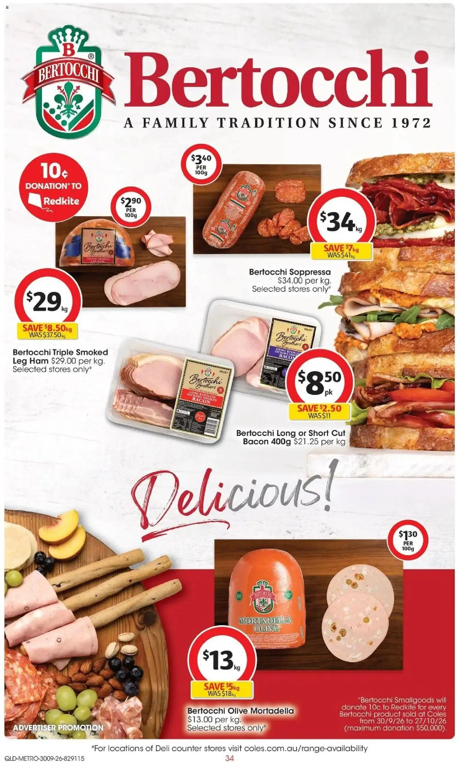 Coles catalogue - valid from 30/09/2026 | Page: 34 | Products: Bacon, Ham, Mortadella