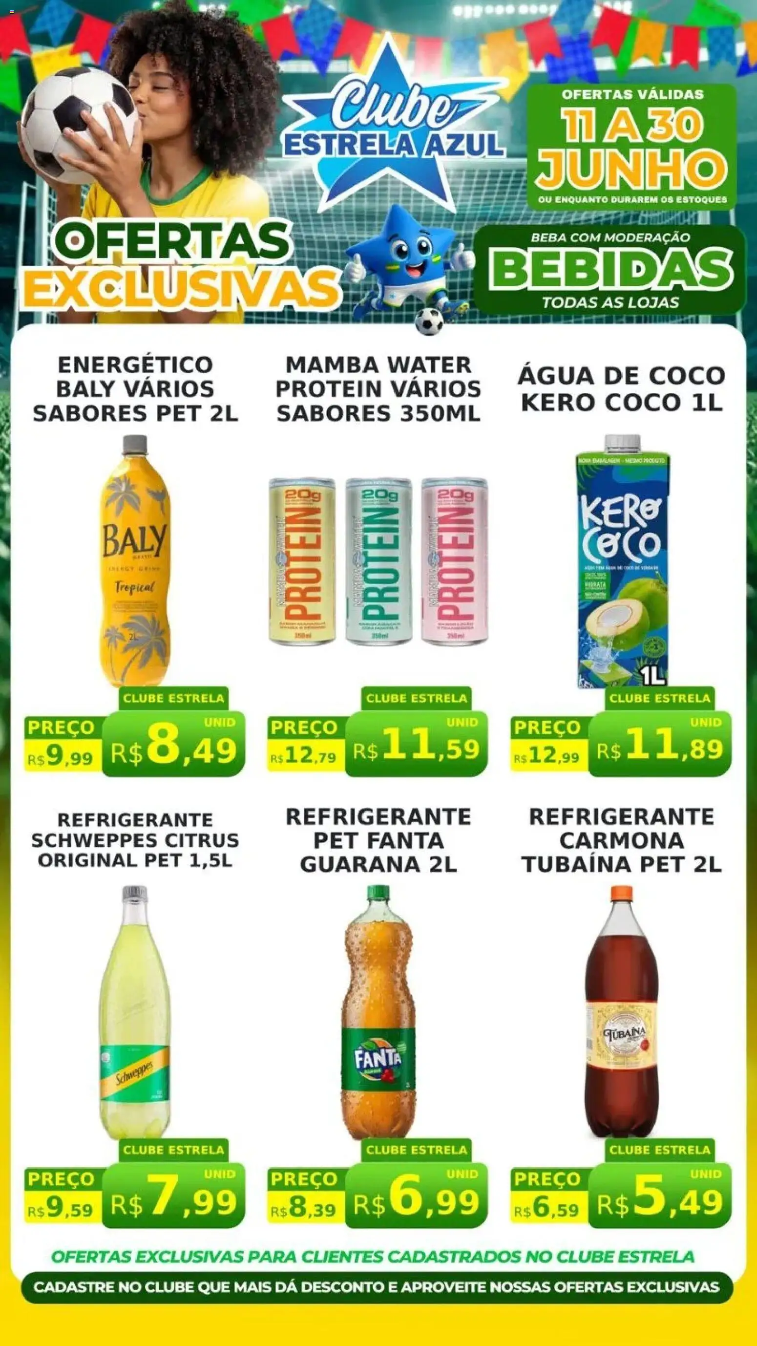 Estrela Azul Folheto - válido de 11.06.2026 | Página: 1 | Produtos: Coco, Fanta, Energético, Refrigerante
