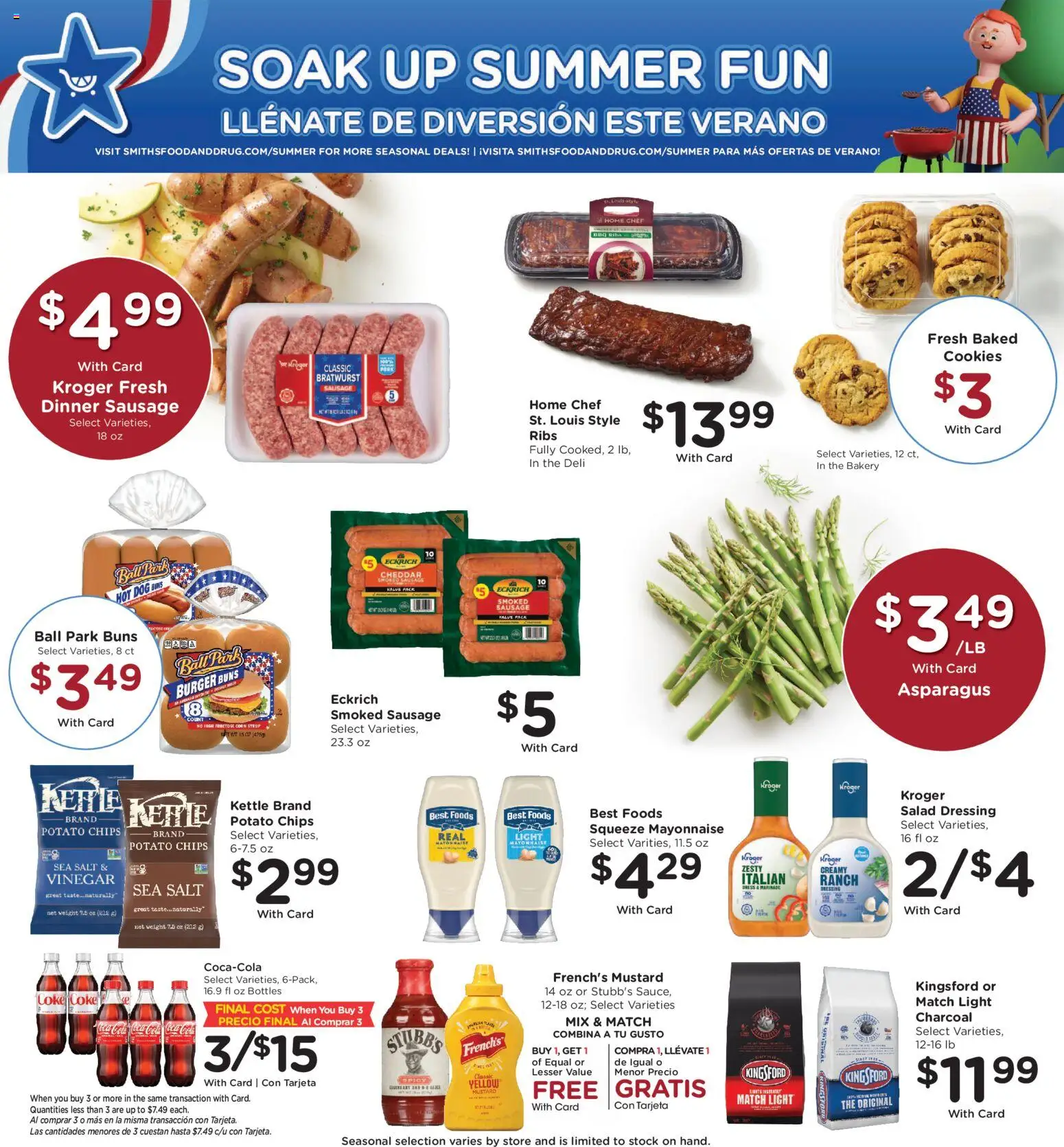 Smith's Weekly Ad - valid from 07/22/2026 | Page: 7 | Products: Vinegar, Chips, Sausage, Kettle
