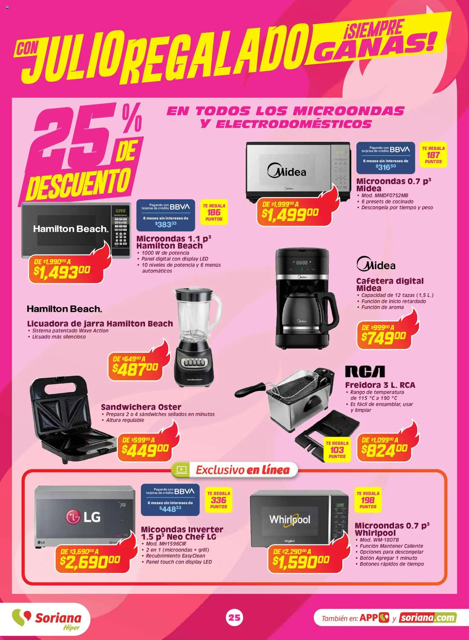 Nuevas ofertas de Soriana válidas en toda la República Mexicana desde el 03.06.2026. ¡Encuentra las mejores ofertas en Soriana Con Julio Regalado siempre ganas Híper Nacional! | Página: 24 | Productos: Sandwichera, Licuadora, Cafetera, Té