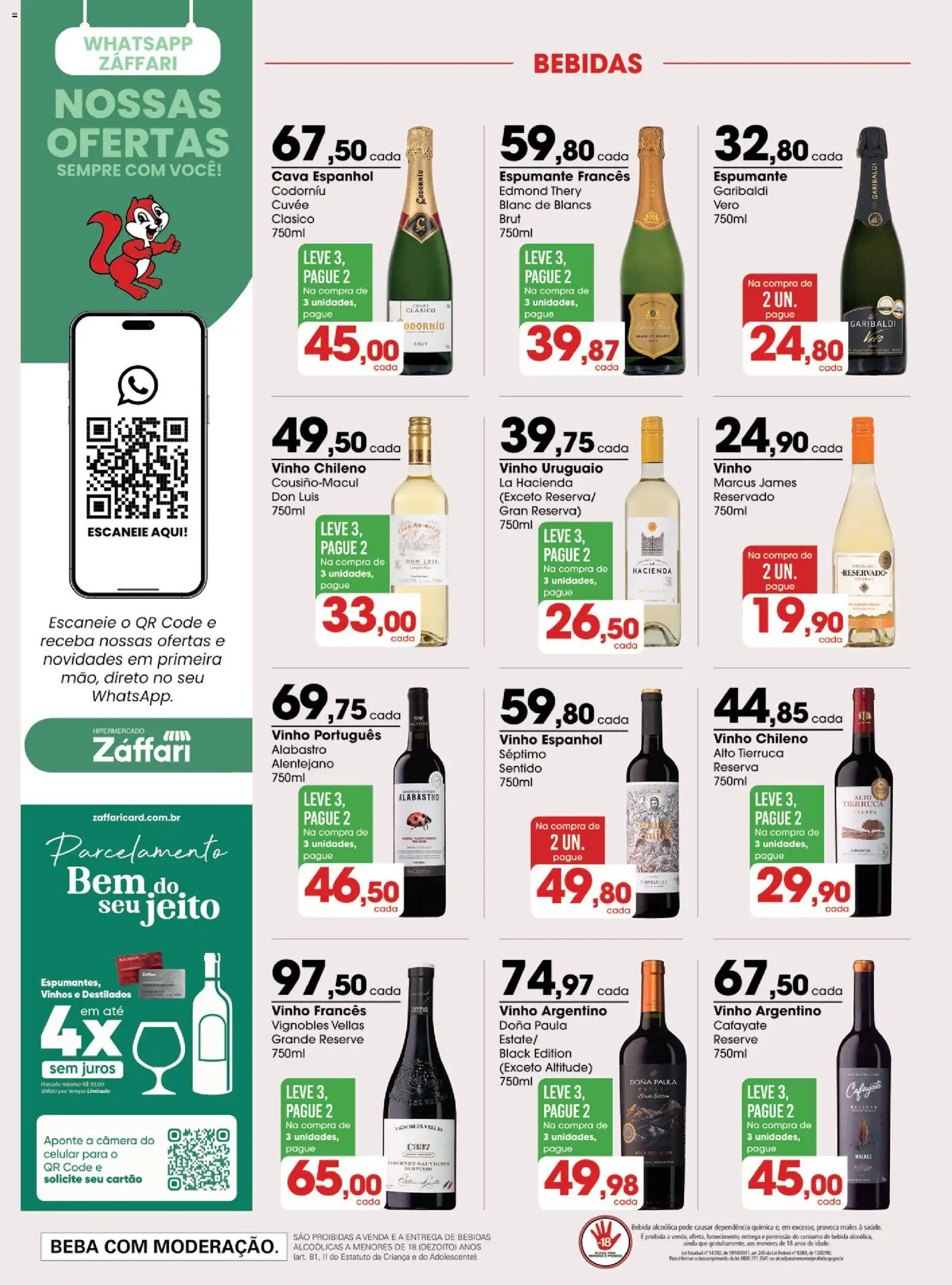 Zaffari Folheto - válido de 29/09/2026 | Página: 10 | Produtos: Espumante, Bebidas, Vinho, Câmera