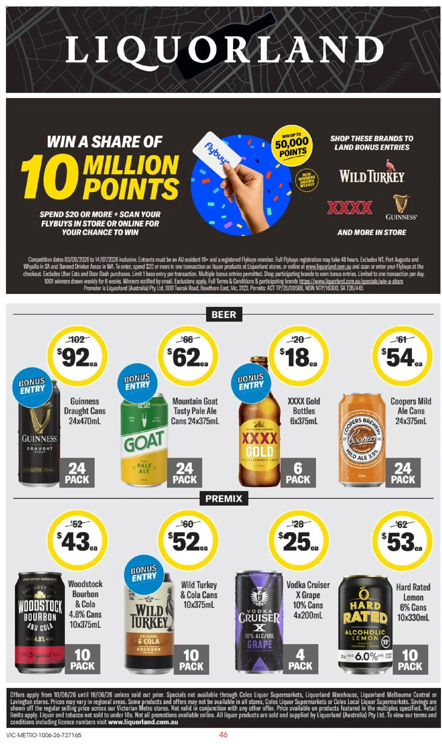 Liquorland catalogue - valid from 10.06.2026 | Page: 1 | Products: Beer, Bourbon, Vodka, Lemon