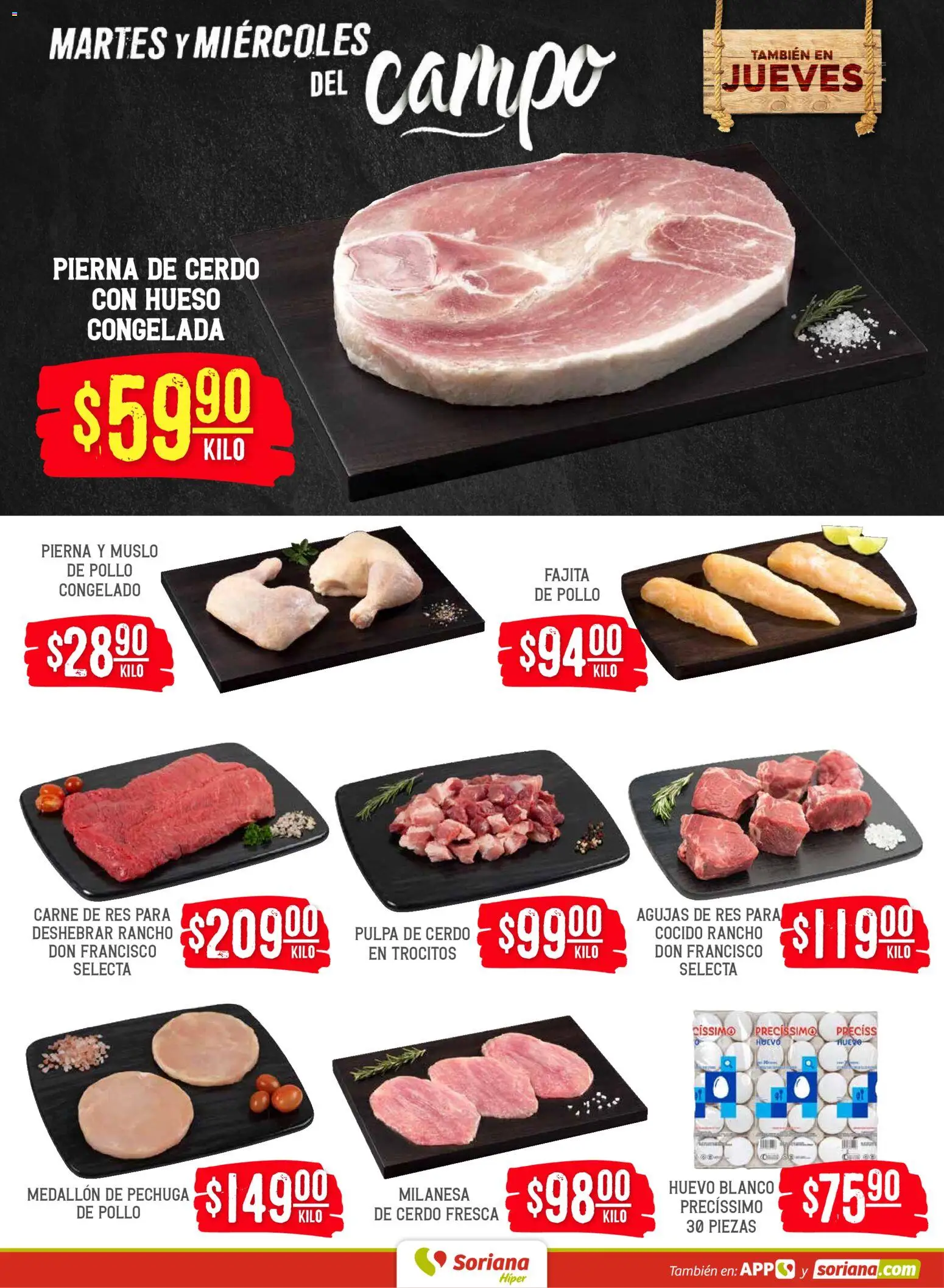 Nuevas ofertas de Soriana válidas en toda la República Mexicana desde el 05.05.2026. ¡Encuentra las mejores ofertas en Soriana Martes y Miércoles del Campo Híper: Tijuana, Mexicali, Ensenada, San Luis Río Colorado y Tecate! | Página: 4 | Productos: Pollo, Huevo, Cerdo, Res