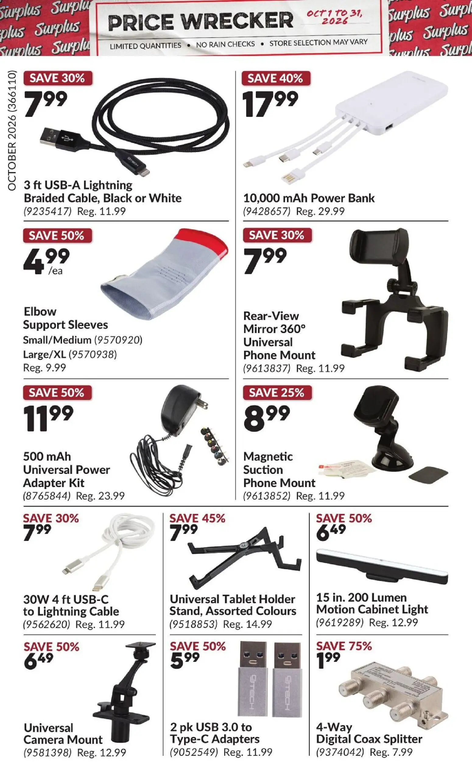Princess Auto flyer valid from Oct 1, 2026 | Page: 19 | Products: Tablet, Adapter, Cabinet, Mirror