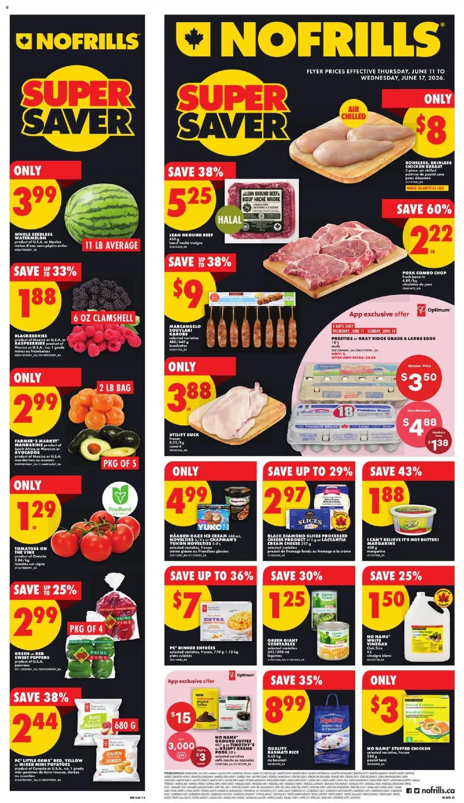 No Frills flyer valid from 11.06.2026 | Page: 1 | Products: PC, Bag, Butter, Chicken