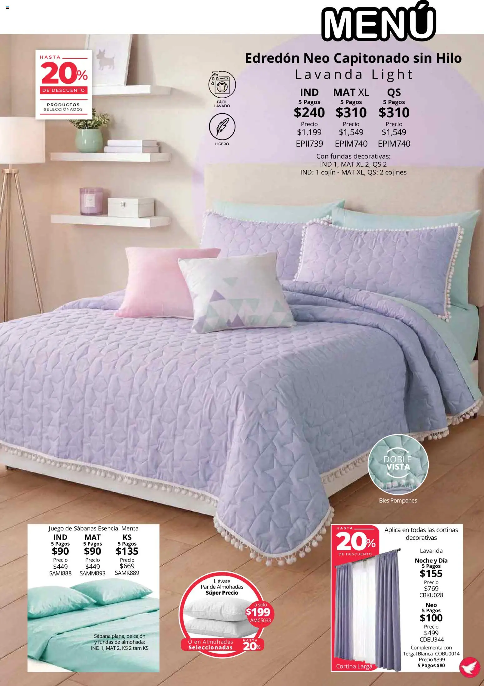 Nuevas ofertas de Colchas Concord válidas en toda la República Mexicana desde el 01/08/2026. ¡Encuentra las mejores ofertas en Colchas Concord catálogo! | Página: 88 | Productos: Juego, Almohada, Sabanas, Cortinas