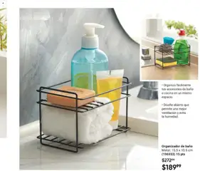 Vista previa de Organizador de baño, Metal. 15.5 x 10.5 cm (196933) 15 pts, nuevo folleto de la tienda, válido en México a partir del 08.05.2026 | Página: 47