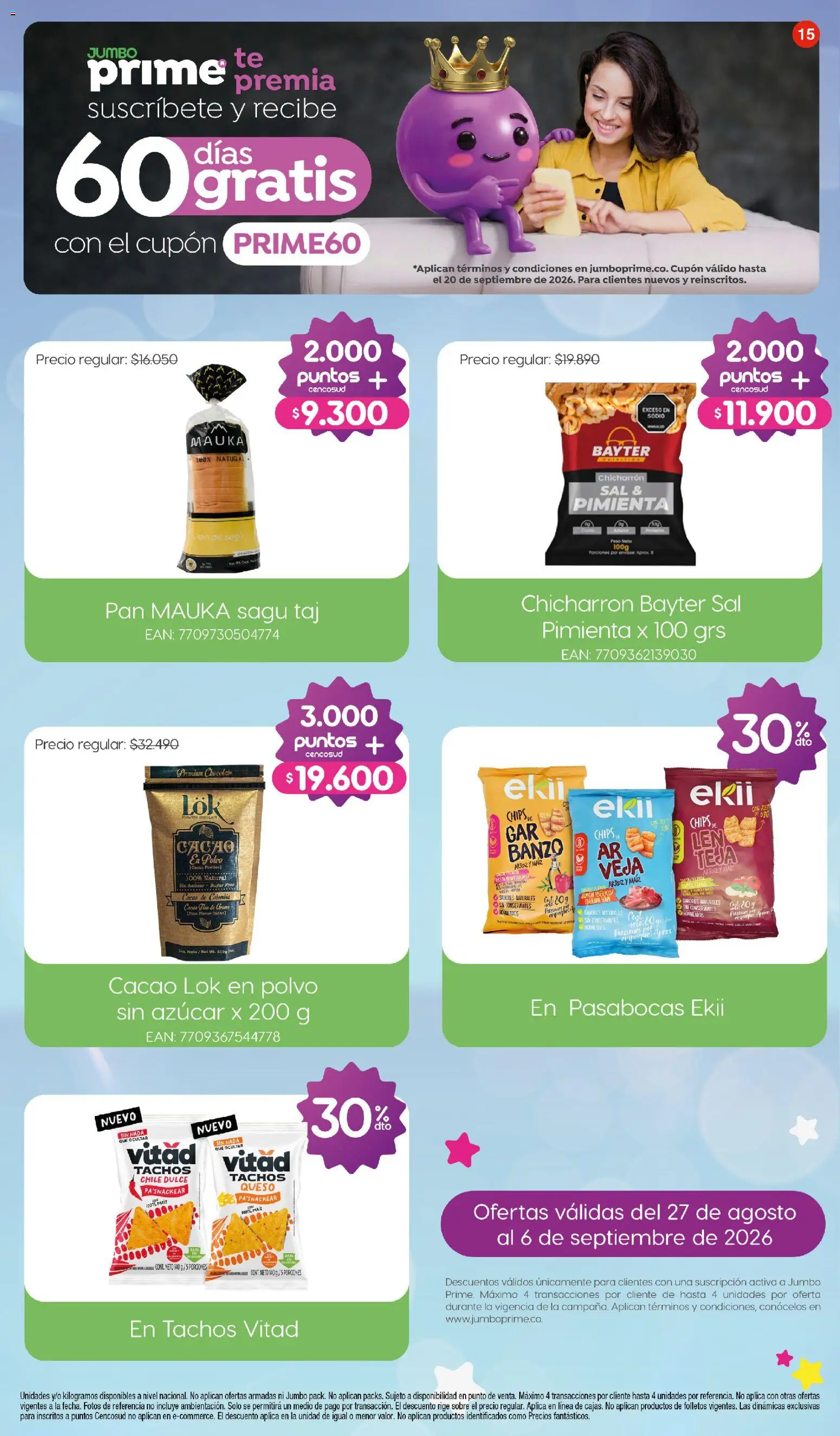 Jumbo revista - valida desde el 27/08/2026 | Página: 15 | Productos: Arroz, Peso, Sobre, Chocolate