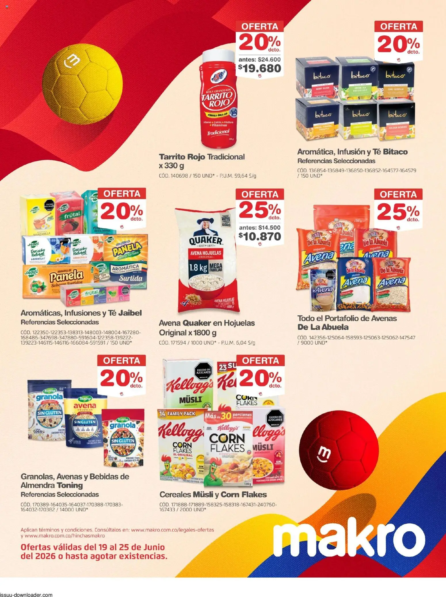 Makro revista - valida desde el 19/06/2026 | Página: 24 | Productos: Té, Cereales, Almendra, Panela