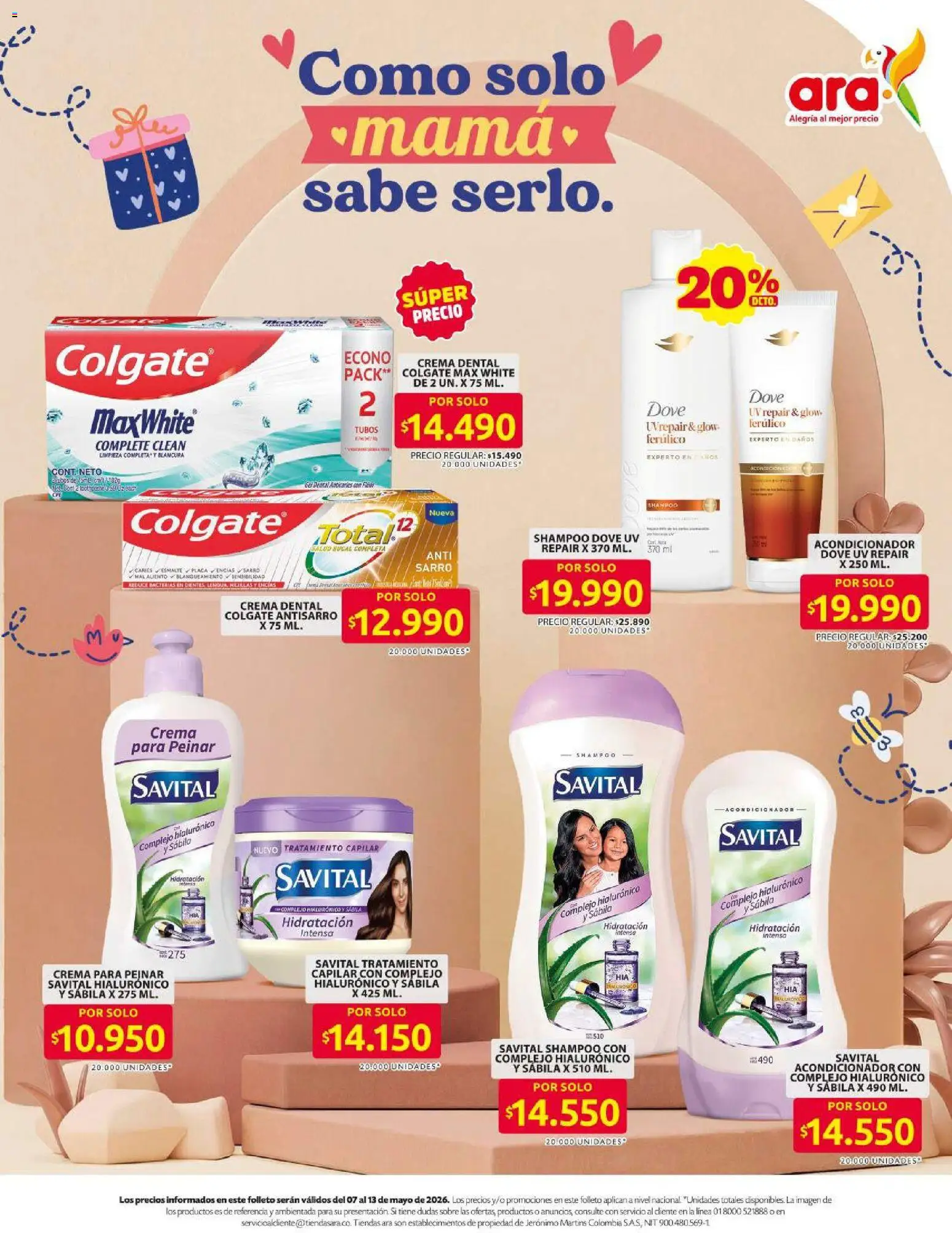 Ara revista - valida desde el 07.05.2026 | Página: 14 | Productos: Shampoo, Sobre, Acondicionador, Crema dental