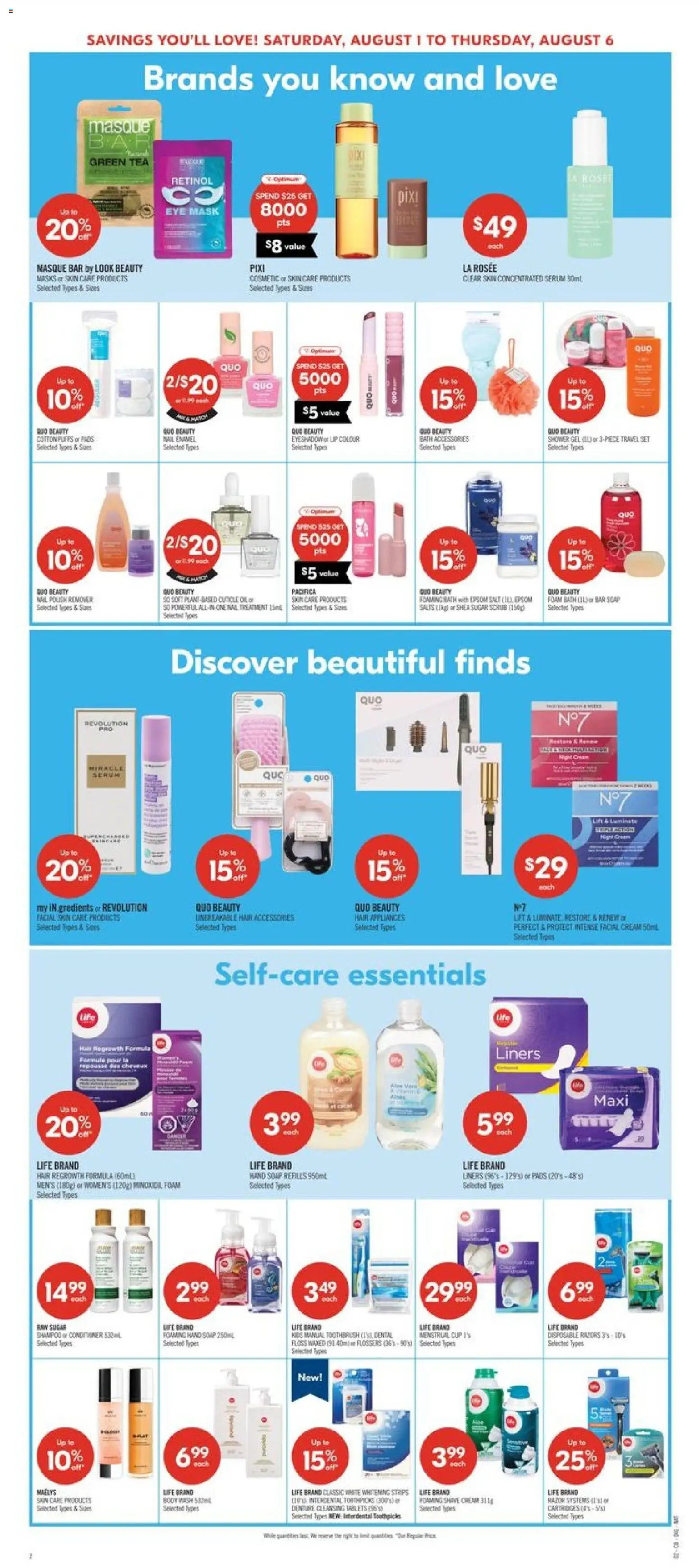 Shoppers flyer valid from Jul 31, 2026 | Page: 13 | Products: Cream, Shampoo, Conditioner, Shower