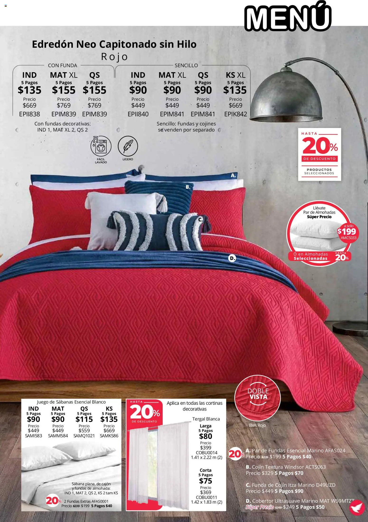 Nuevas ofertas de Colchas Concord válidas en toda la República Mexicana desde el 01/08/2026. ¡Encuentra las mejores ofertas en Colchas Concord catálogo! | Página: 94 | Productos: Juego, Almohada, Sabanas, Cortinas