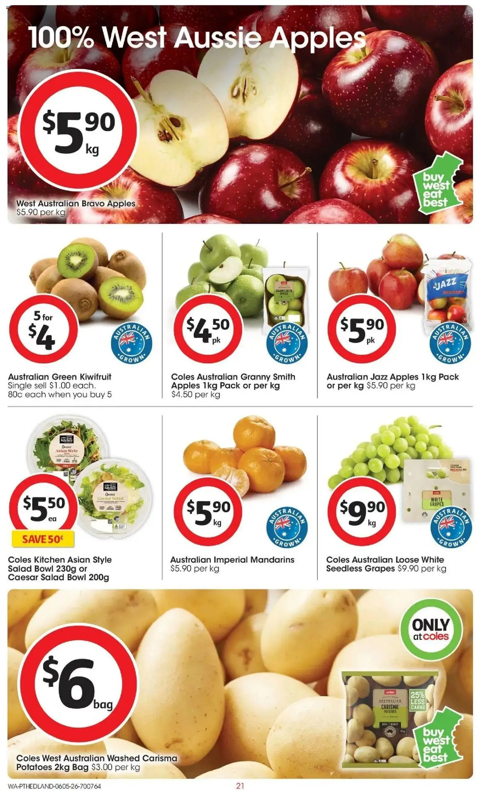 Coles catalogue - valid from 05.05.2026 | Page: 21 | Products: Apples, Salad, Potatoes, Bag