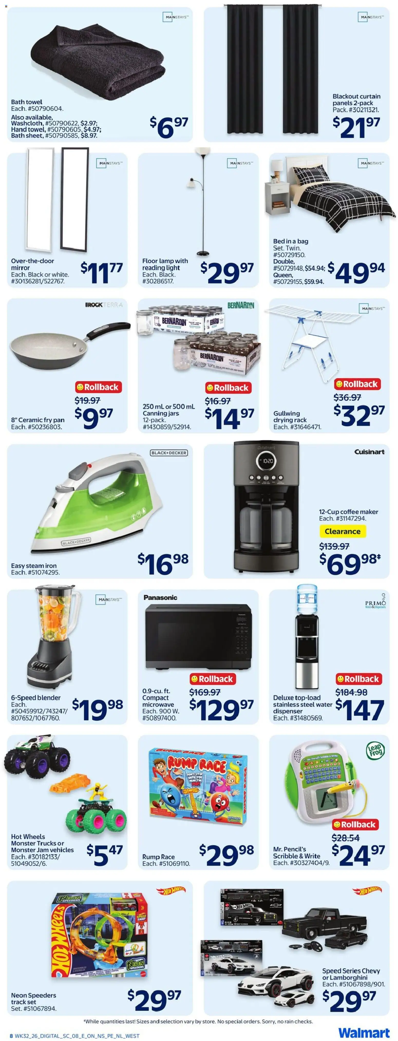 Walmart flyer valid from Sep 3, 2026 | Page: 13 | Products: Game, Blender, Coffee maker, Drying rack