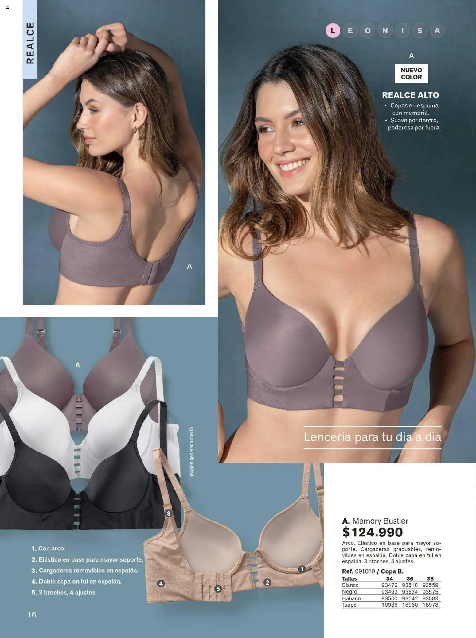 Leonisa revista - valida desde el 15/07/2026 | Página: 16 | Productos: Espuma, Lenceria