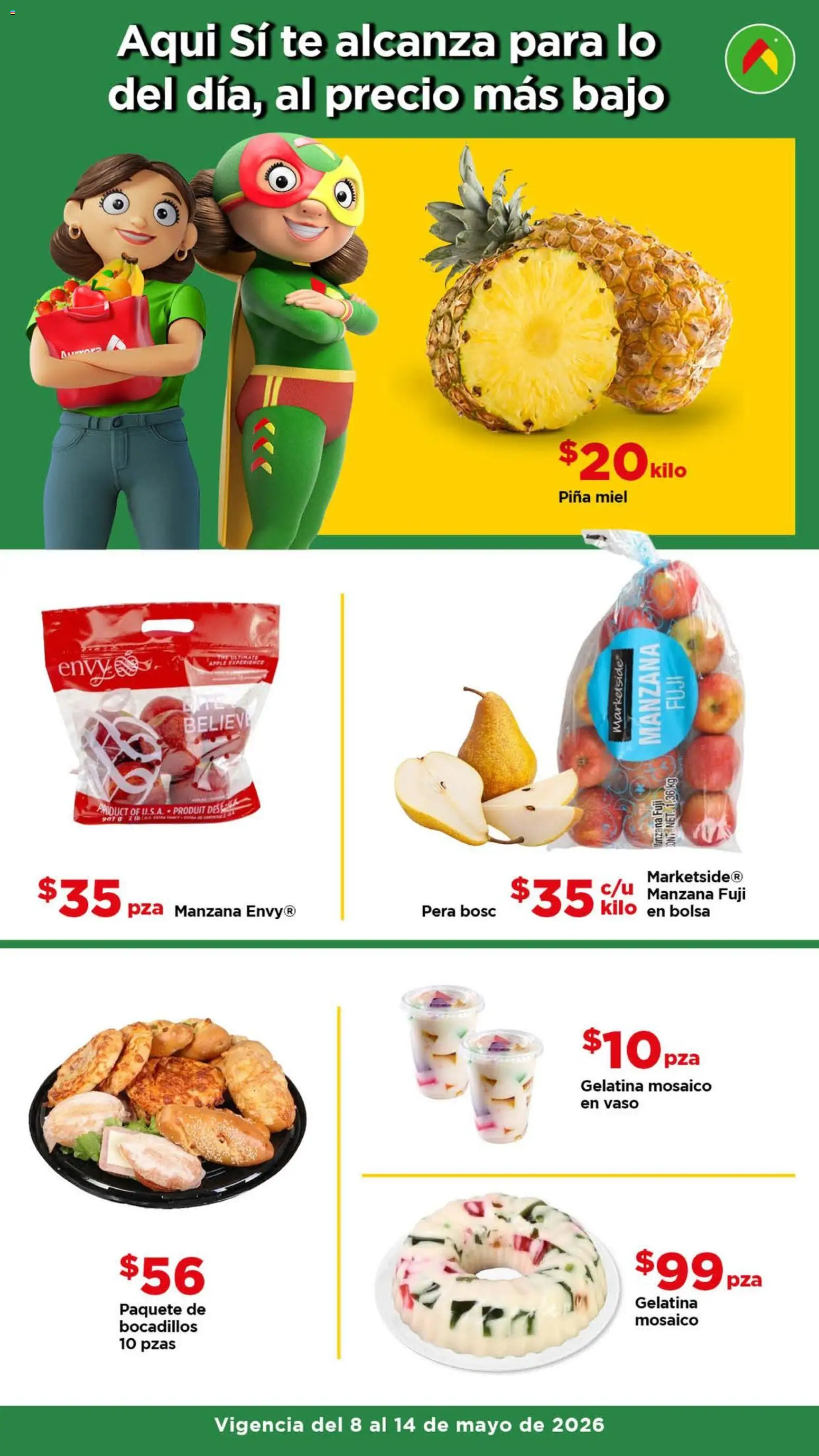 Nuevas ofertas de Bodega Aurrerá válidas en toda la República Mexicana desde el 08.05.2026. ¡Encuentra las mejores ofertas en Bodega Aurrerá folleto Aprovecha más surtido! | Página: 3 | Productos: Gelatina, Bolsa, Piña, Té