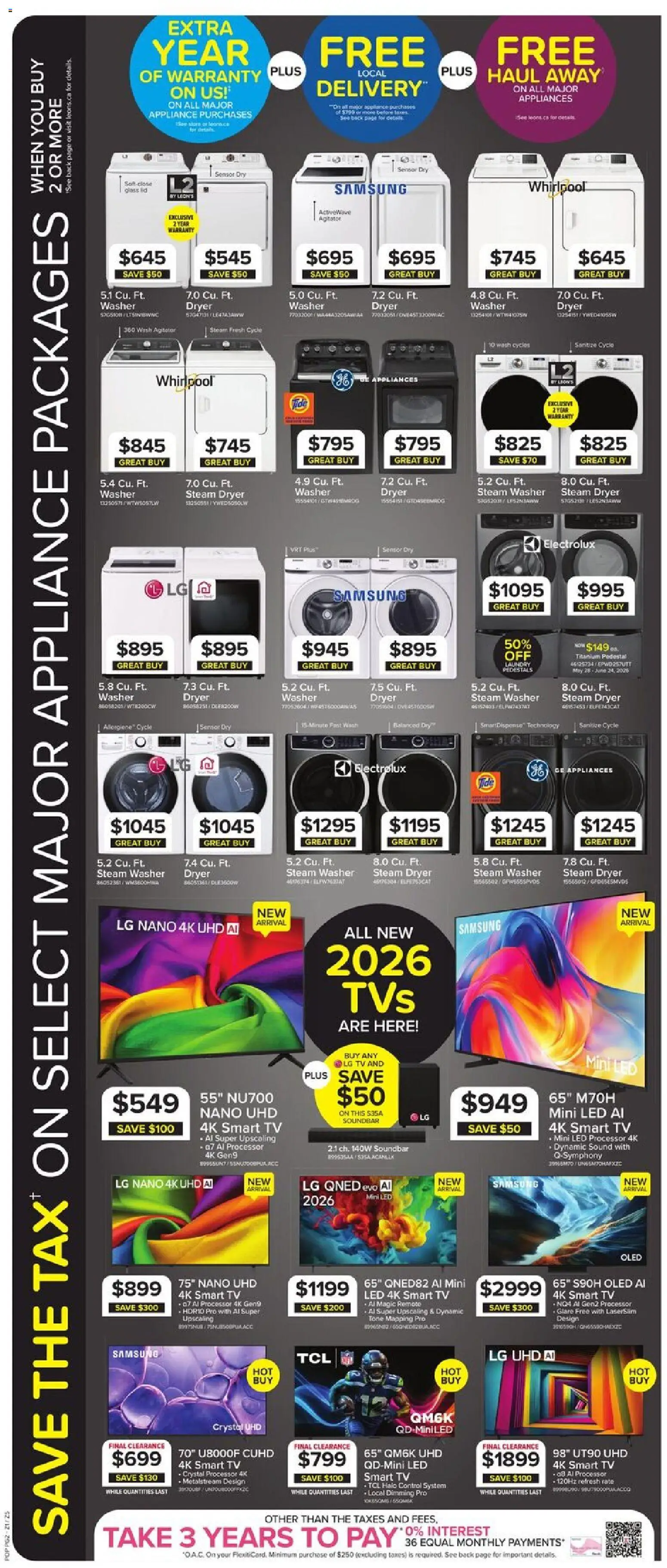 Leon's flyer valid from 04.06.2026 | Page: 6 | Products: Tv, Dryer