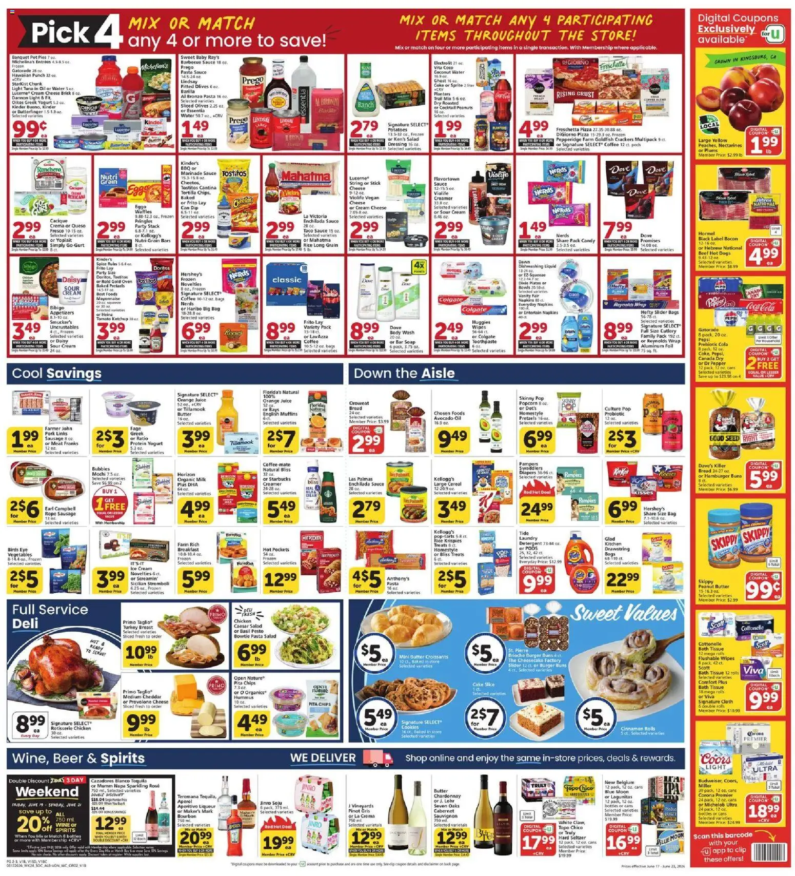 Vons Weekly Ad - valid from 17.06.2026 | Page: 3 | Products: Beer, Sour cream, Body Wash, Salad