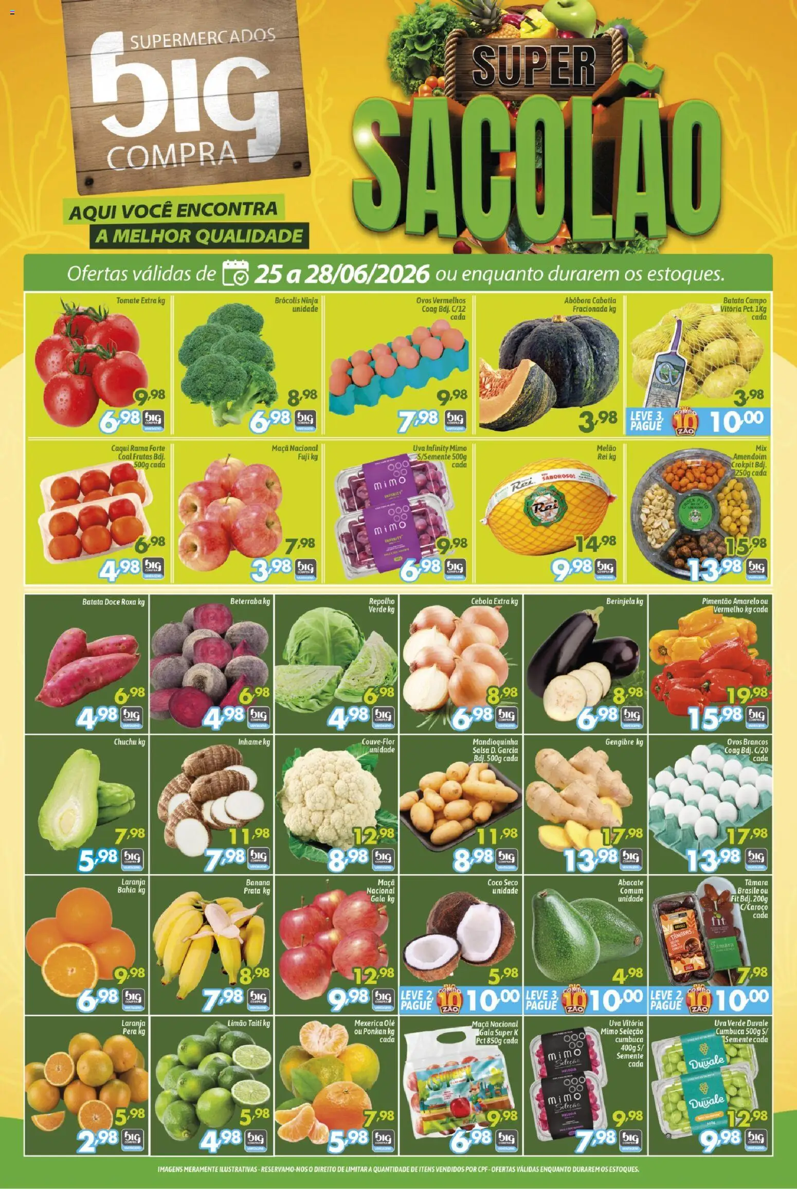 Big Compra Folheto - válido de 25/06/2026 | Página: 1 | Produtos: Pera, Abóbora, Amendoim, Inhame