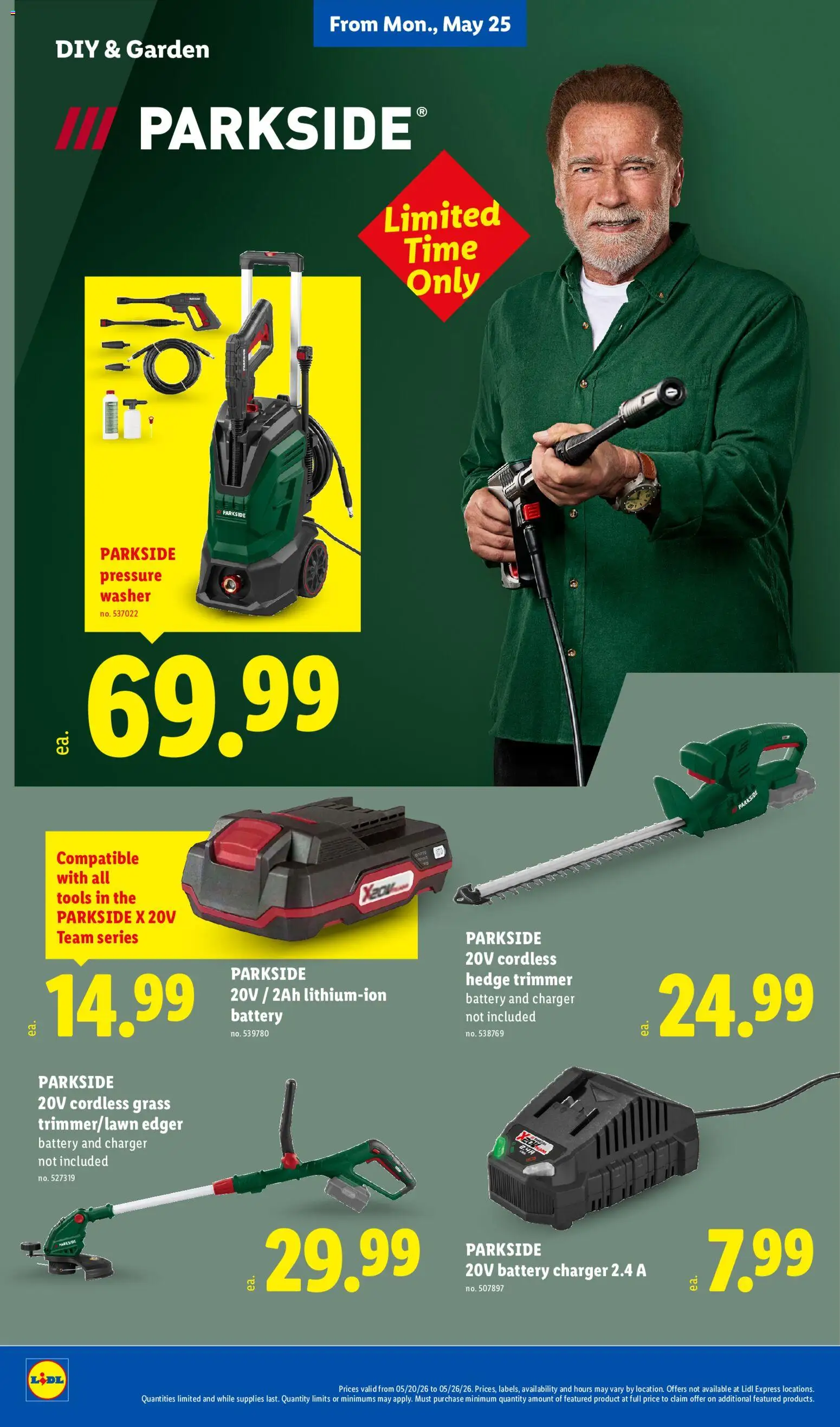 Lidl Weekly Ad - valid from 20.05.2026 | Page: 34 | Products: Trimmer, Edger, Battery, Washer
