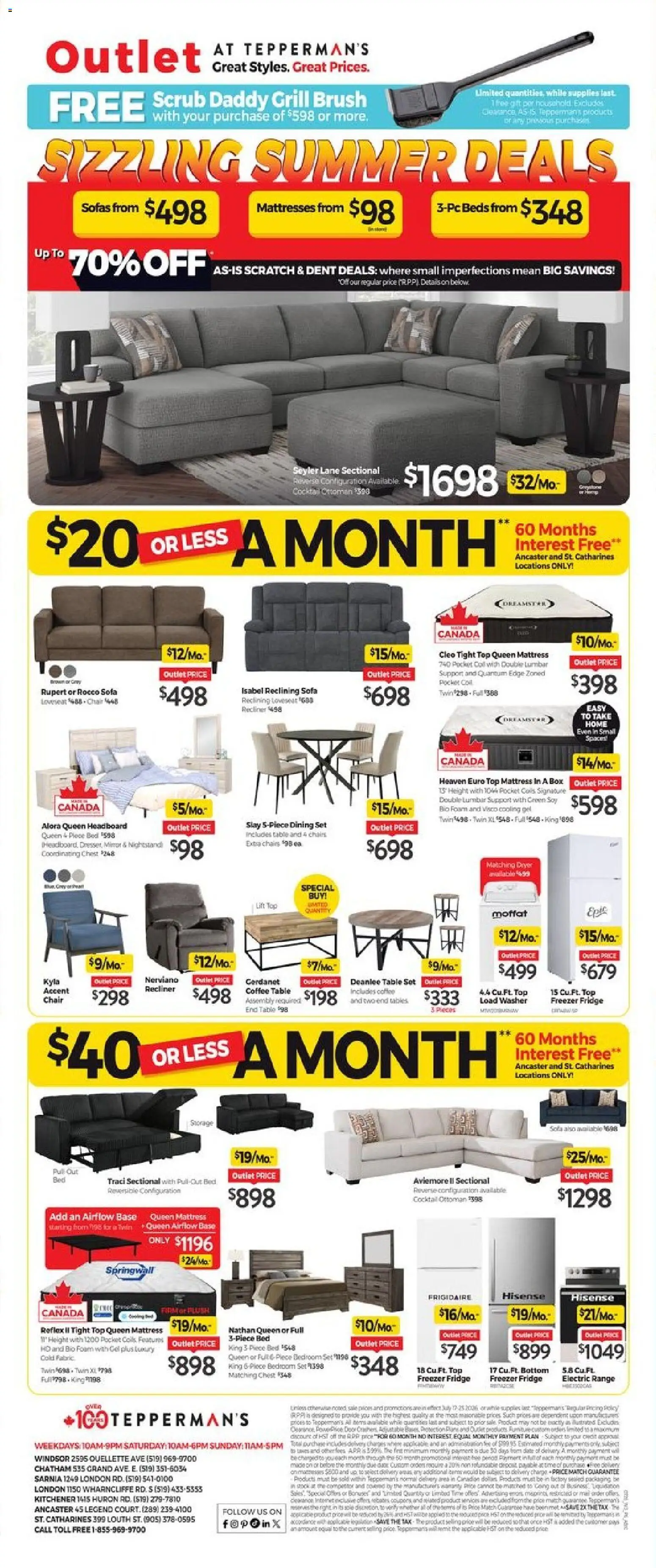 Tepperman's flyer valid from Jul 17, 2026 | Page: 7 | Products: Coffee table, Table, Box, Chairs