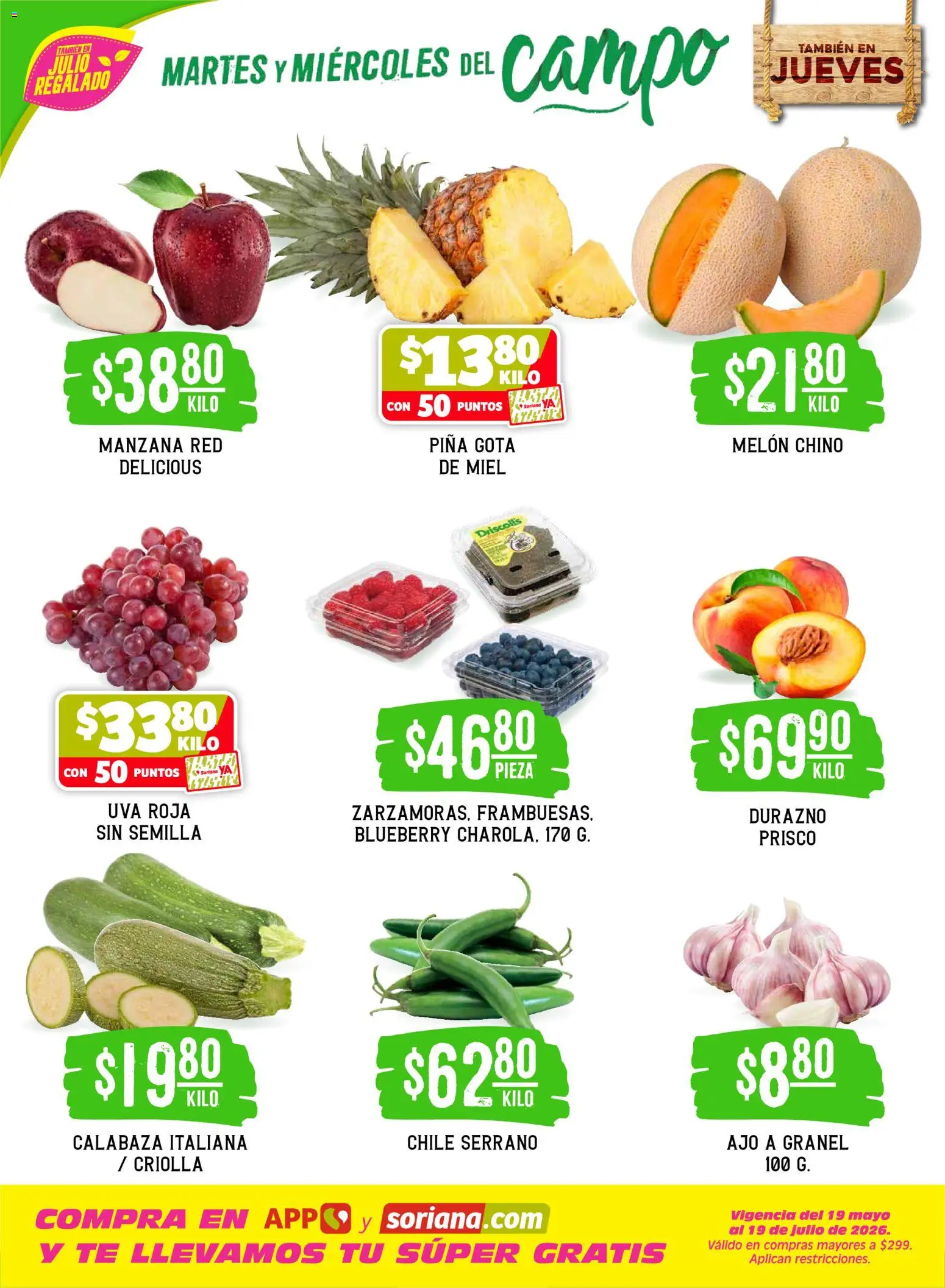 Nuevas ofertas de Soriana válidas en toda la República Mexicana desde el 02.06.2026. ¡Encuentra las mejores ofertas en Soriana Martes y Miércoles del Campo Súper: Tijuana, Mexicali, Ensenada, San Luis Río Colorado y Tecate! | Página: 2 | Productos: Melón, Manzana, Uva, Té