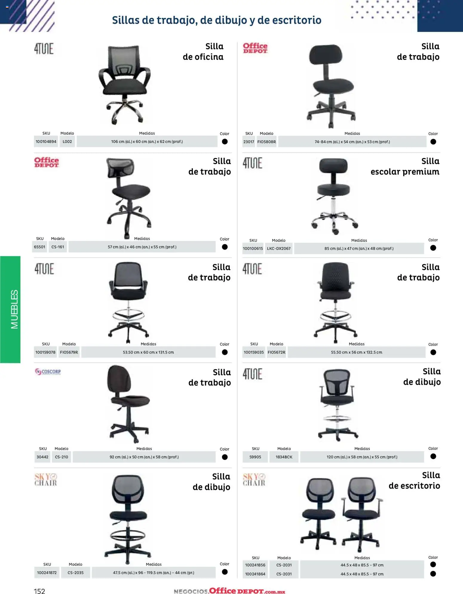 Nuevas ofertas de Office Depot válidas en toda la República Mexicana desde el 12/01/2026. ¡Encuentra las mejores ofertas en Office Depot catálogo 2026! | Página: 154 | Productos: Silla, Escritorio, Silla de oficina