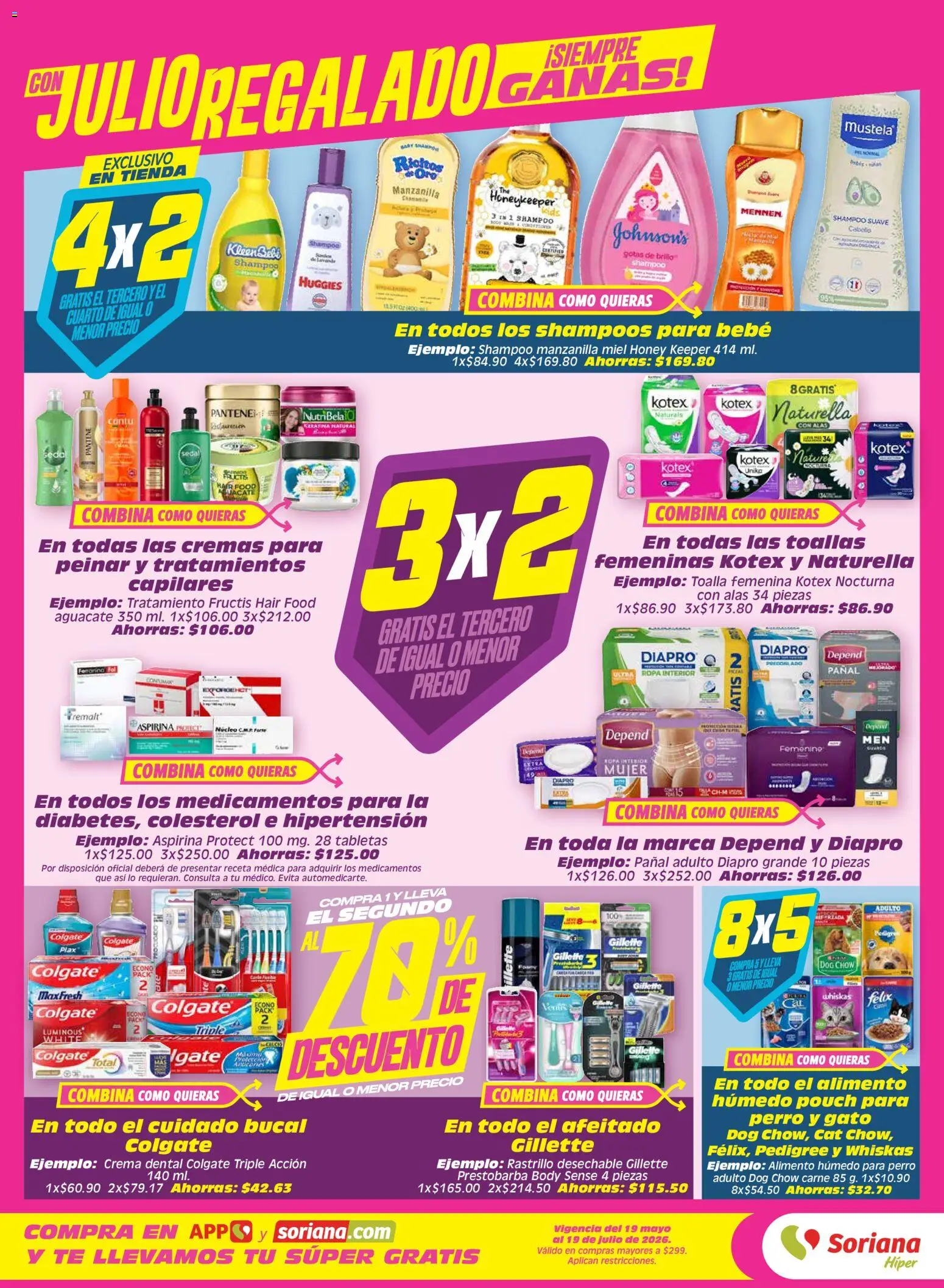 Nuevas ofertas de Soriana válidas en toda la República Mexicana desde el 26/06/2026. ¡Encuentra las mejores ofertas en Soriana Julio Regalado Híper Nacional! | Página: 4 | Productos: Aguacate, Toalla, Té, Toallas
