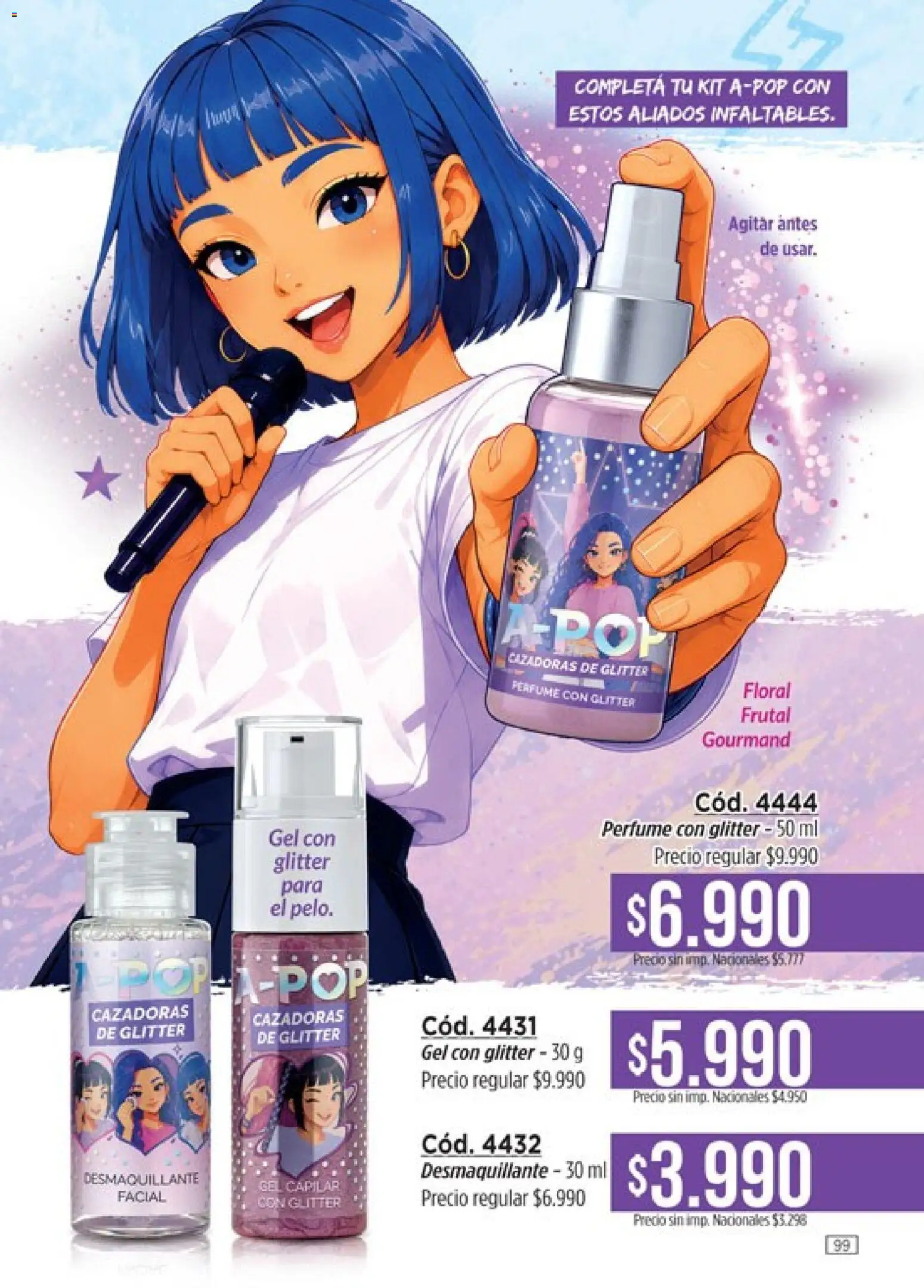 Catálogo Amodil Campaña 12 │ válido desde el 30/06/2026 | Página: 99 | Productos: Perfume, Desmaquillante, Glitter