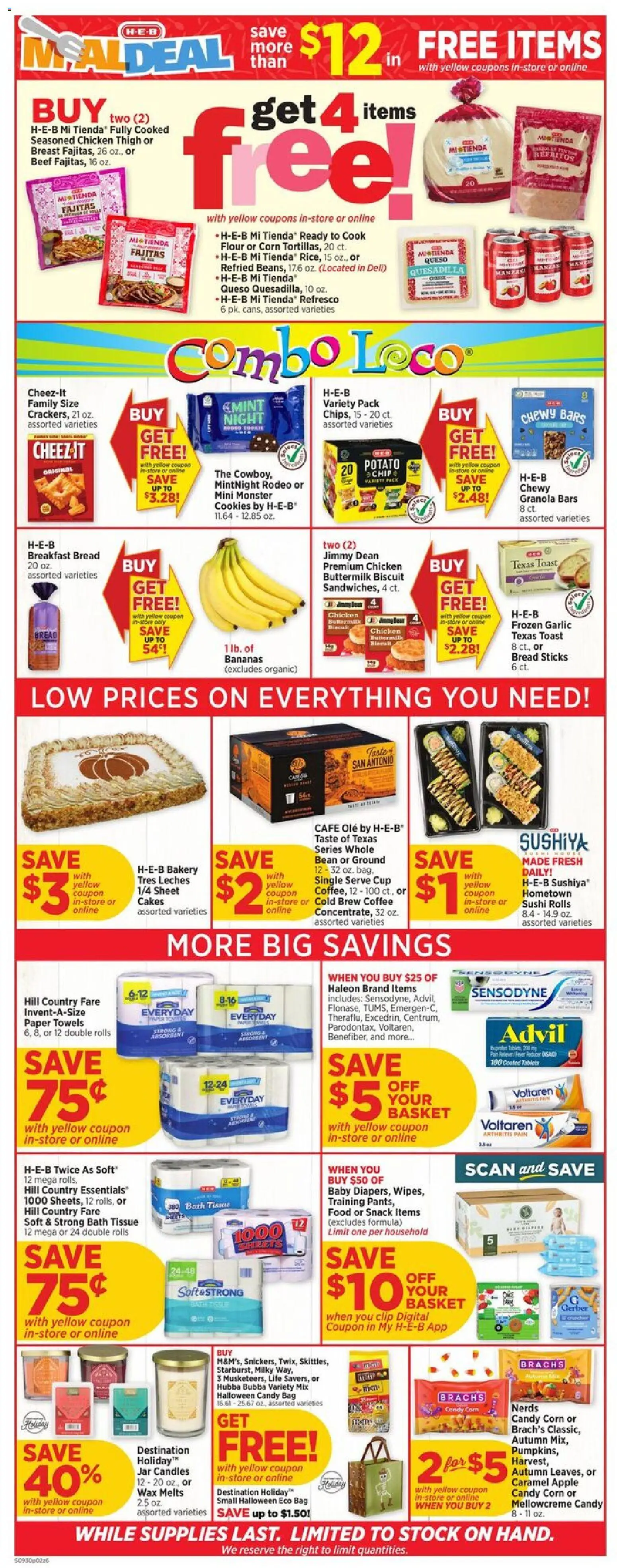 H-E-B Weekly Ad - valid from 09/30/2026 | Page: 4 | Products: Coffee, Beef, Cookies, Garlic