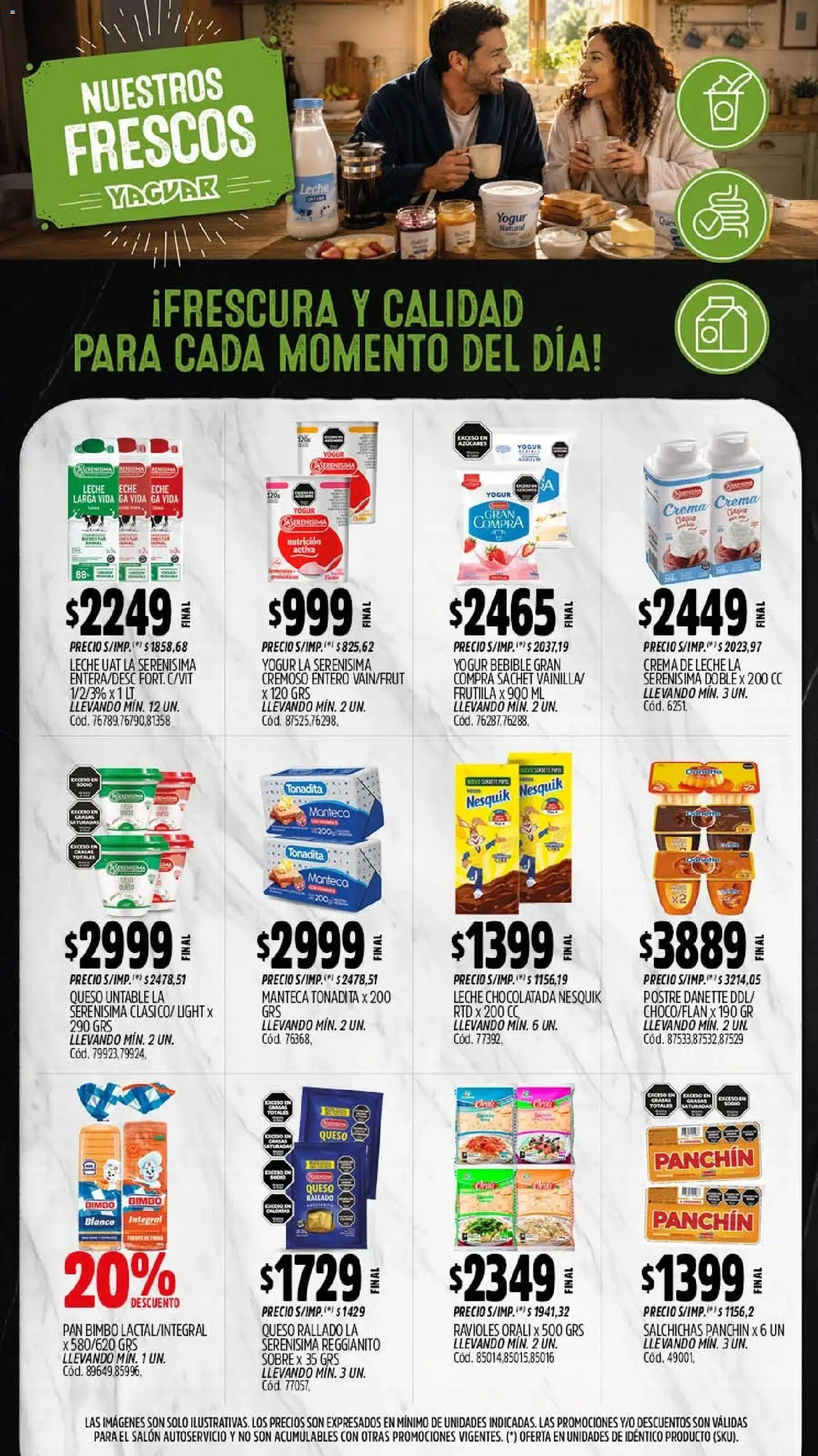 Yaguar - Oferta Semanal Mar del Plata │ válido desde el 10/08/2026 | Página: 9 | Productos: Sobre, Crema de leche, Pan, Chocolatada