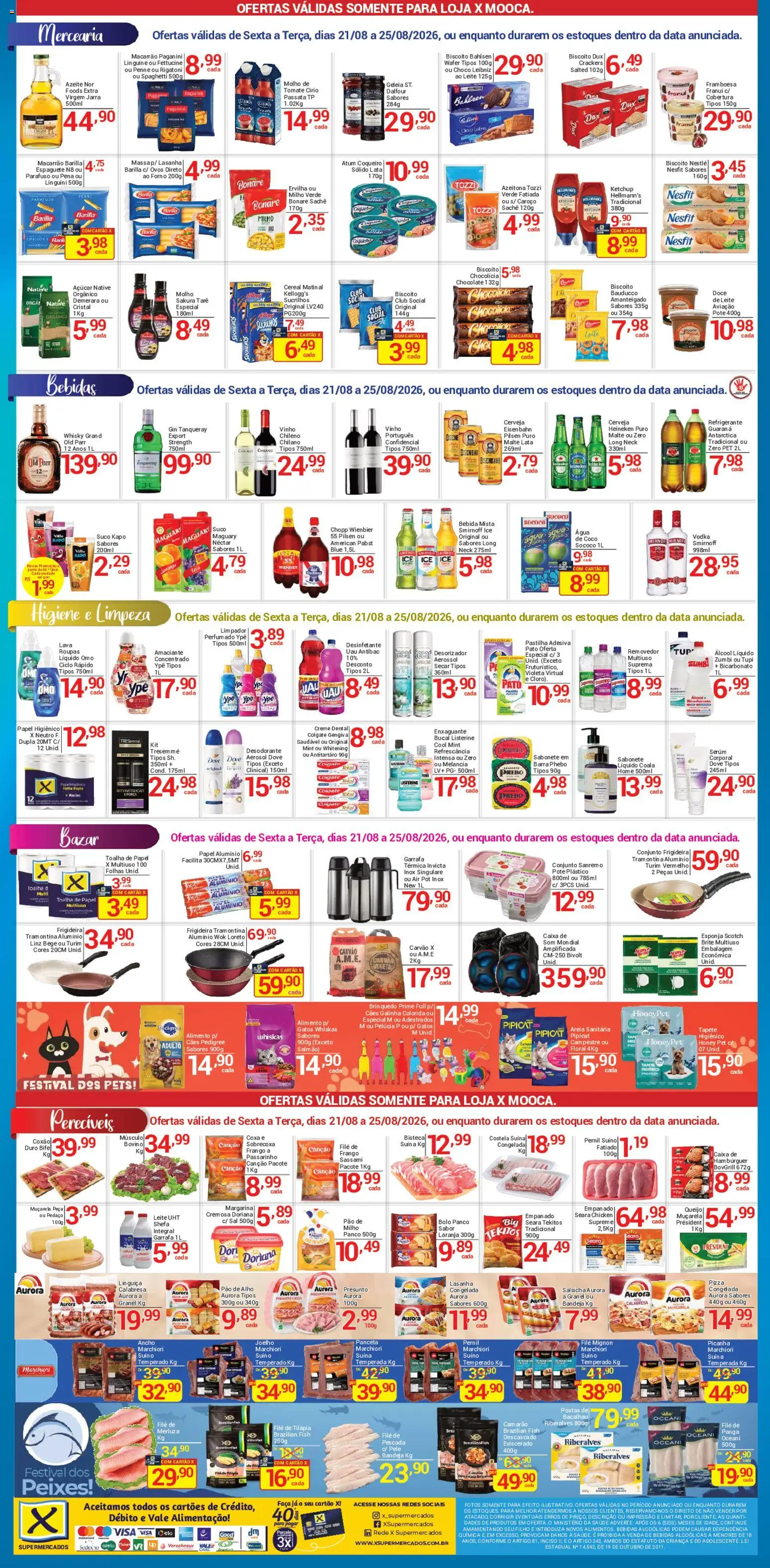 X Supermercados Folheto - válido de 21/08/2026 | Página: 2 | Produtos: Ervilha, Papel alumínio, Pao de alho, Pato
