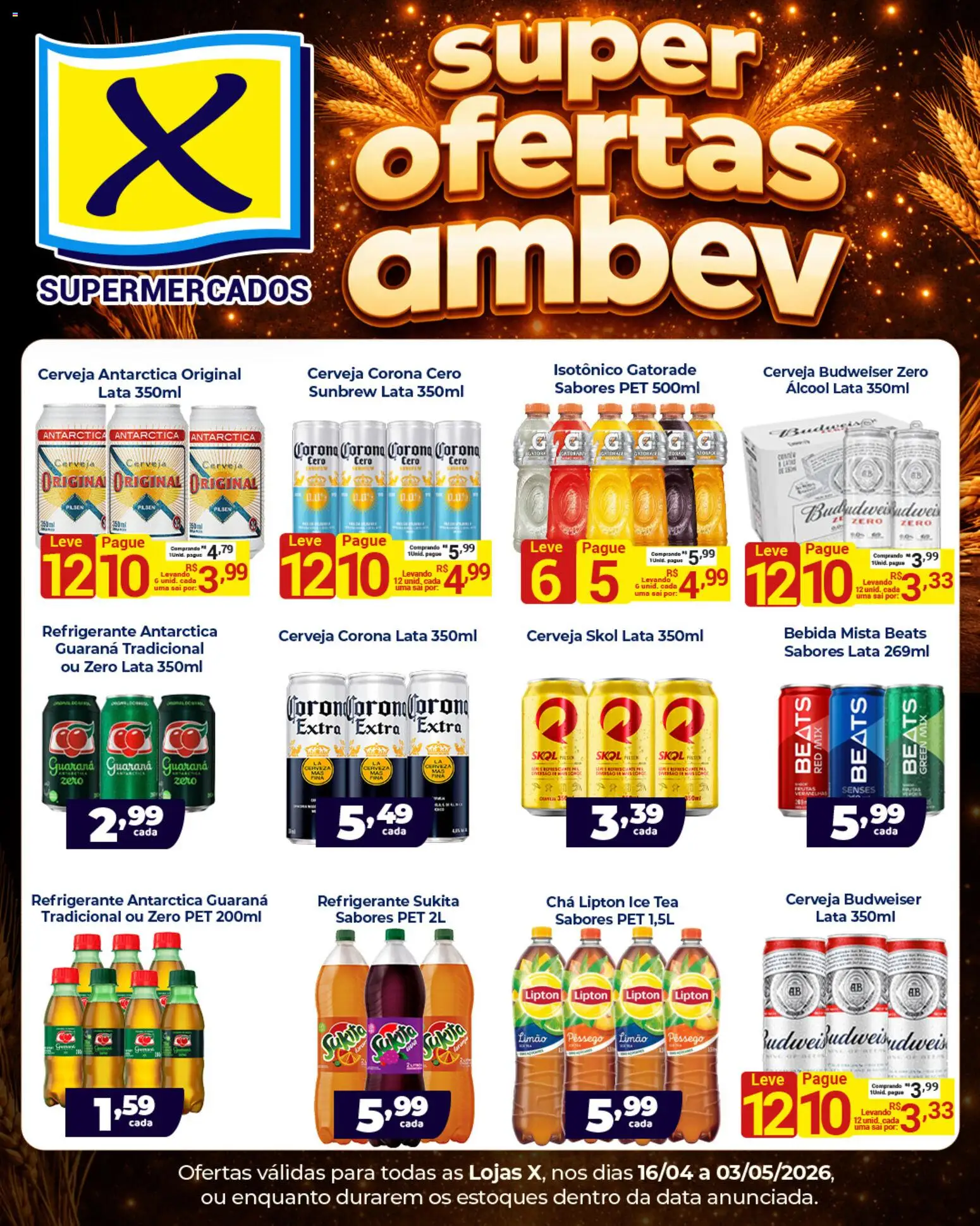 X Supermercados Folheto - válido de 16.04.2026 | Página: 2 | Produtos: Guaraná, Chá, Bebida, Refrigerante