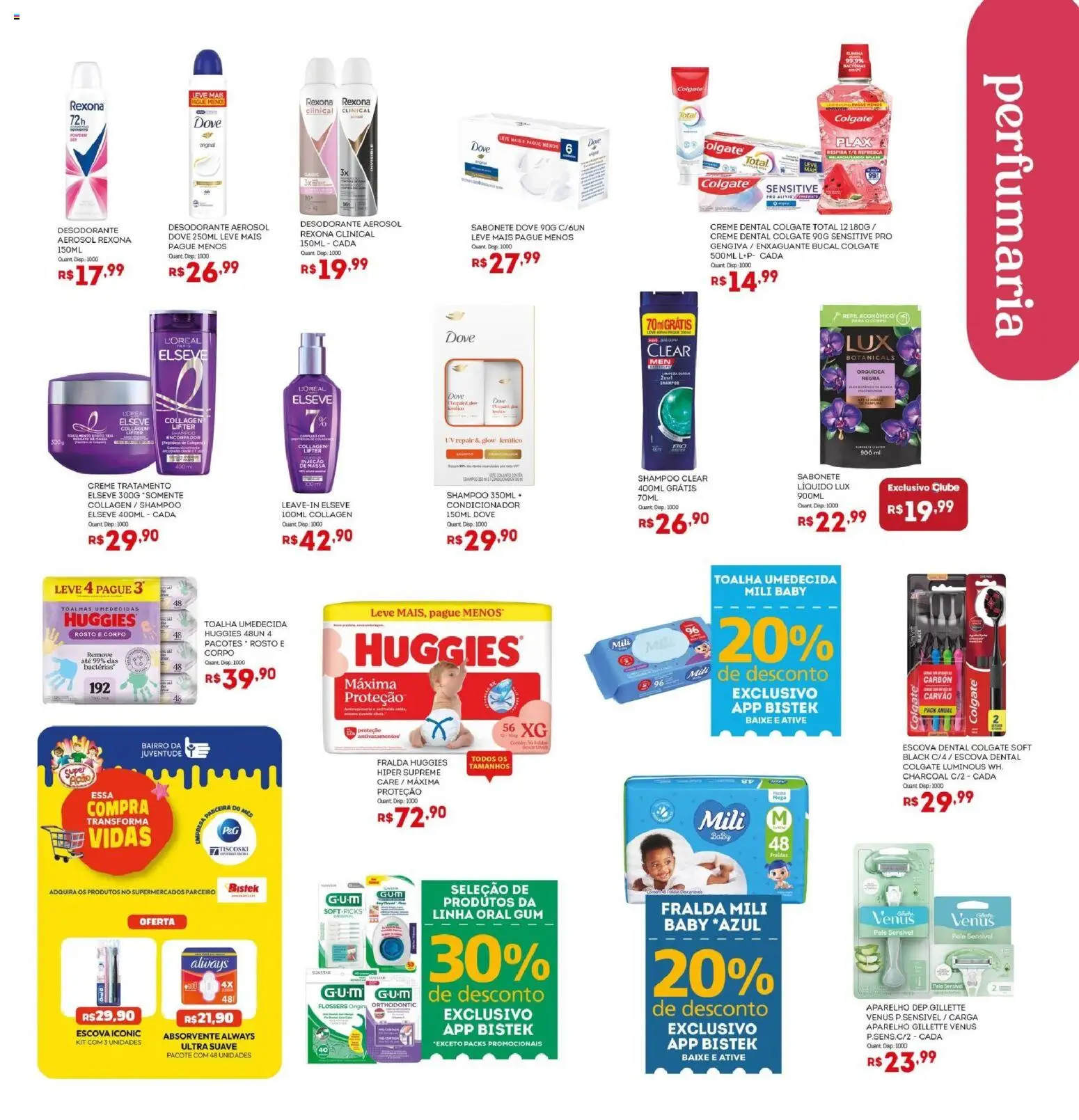 Bistek Supermercados Folheto - válido de 06.05.2026 | Página: 19 | Produtos: Massa, Sabonete, Dove, Toalha umedecida