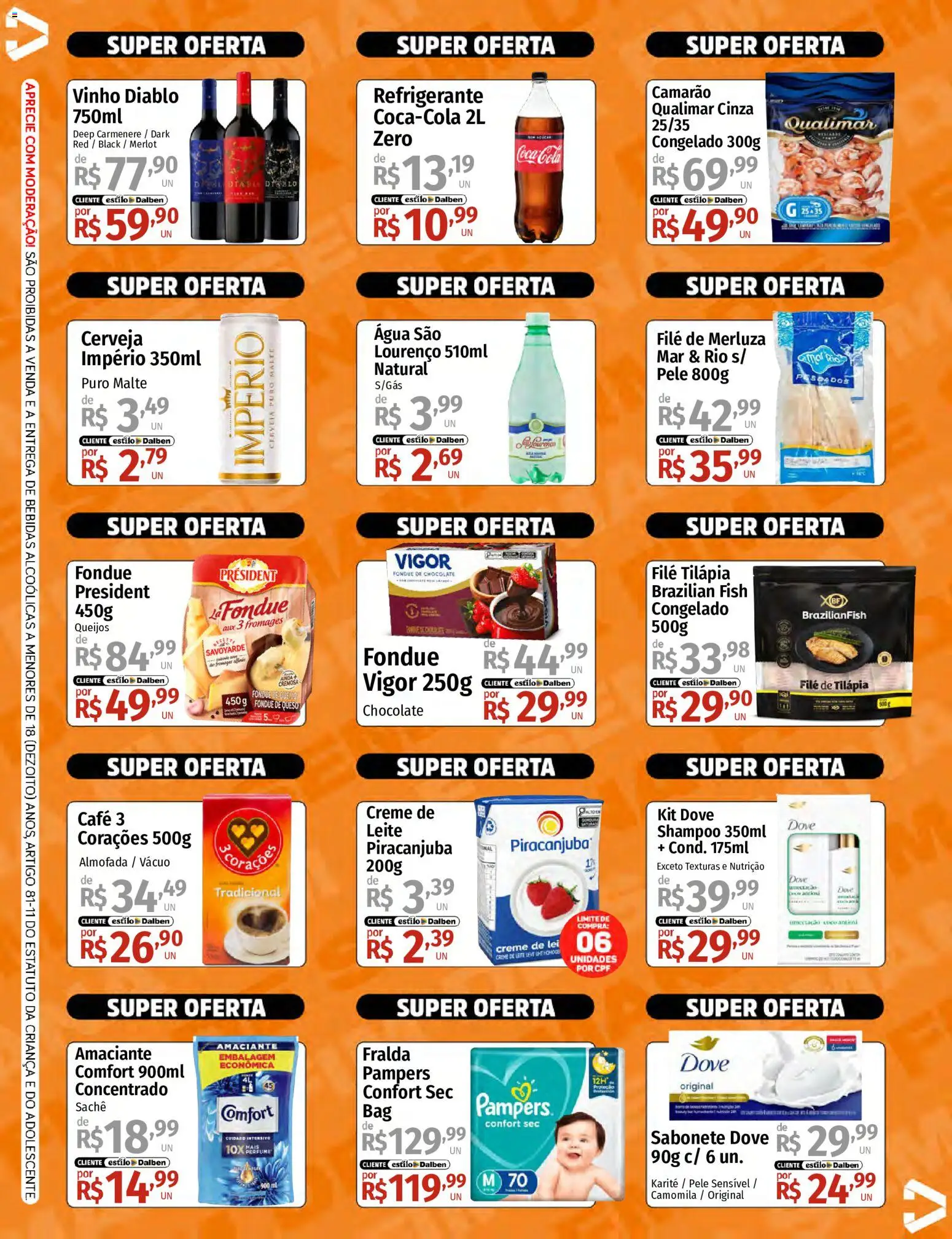Supermercado Dalben Folheto - válido de 15.05.2026 | Página: 2 | Produtos: Camarão, Tilápia, Café, Dove