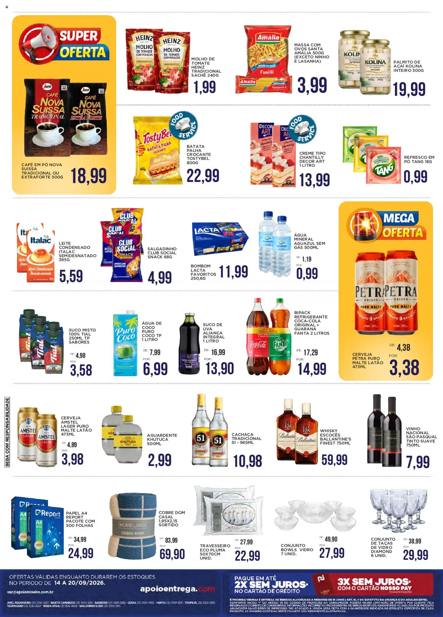 Apoio Mineiro Folheto - válido de 14/09/2026 | Página: 2 | Produtos: Vinho, Cerveja, Bombom, Açaí