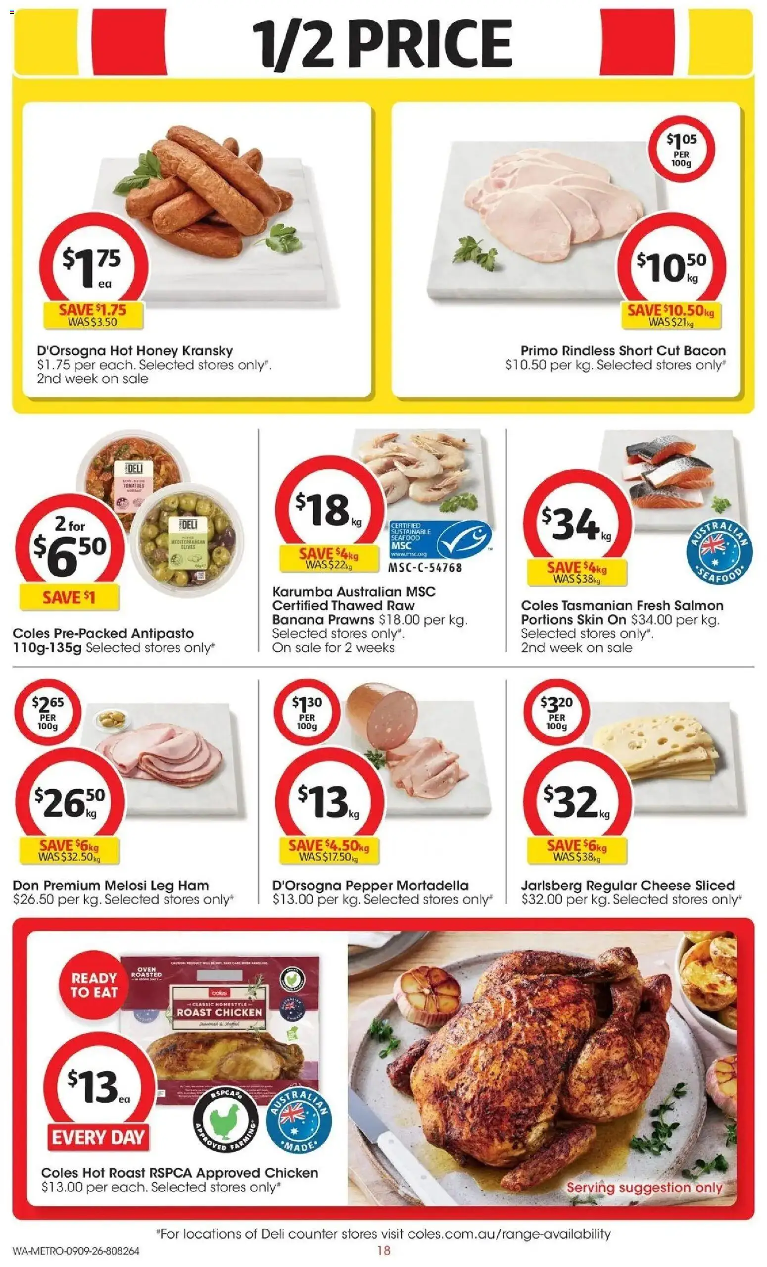 Coles catalogue - valid from 09/09/2026 | Page: 18 | Products: Honey, Salmon, Sustainable, Pepper