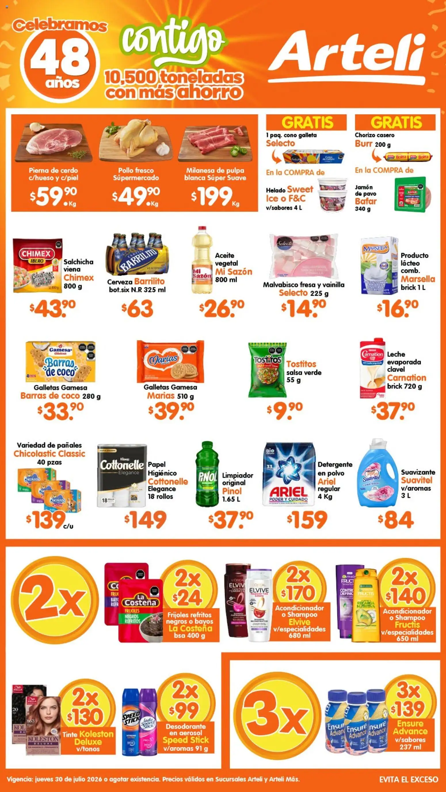 Nuevas ofertas de Arteli válidas en toda la República Mexicana desde el 30/07/2026. ¡Encuentra las mejores ofertas en Arteli folleto! | Página: 1 | Productos: Desodorante, Suavizante, Helado, Pañales