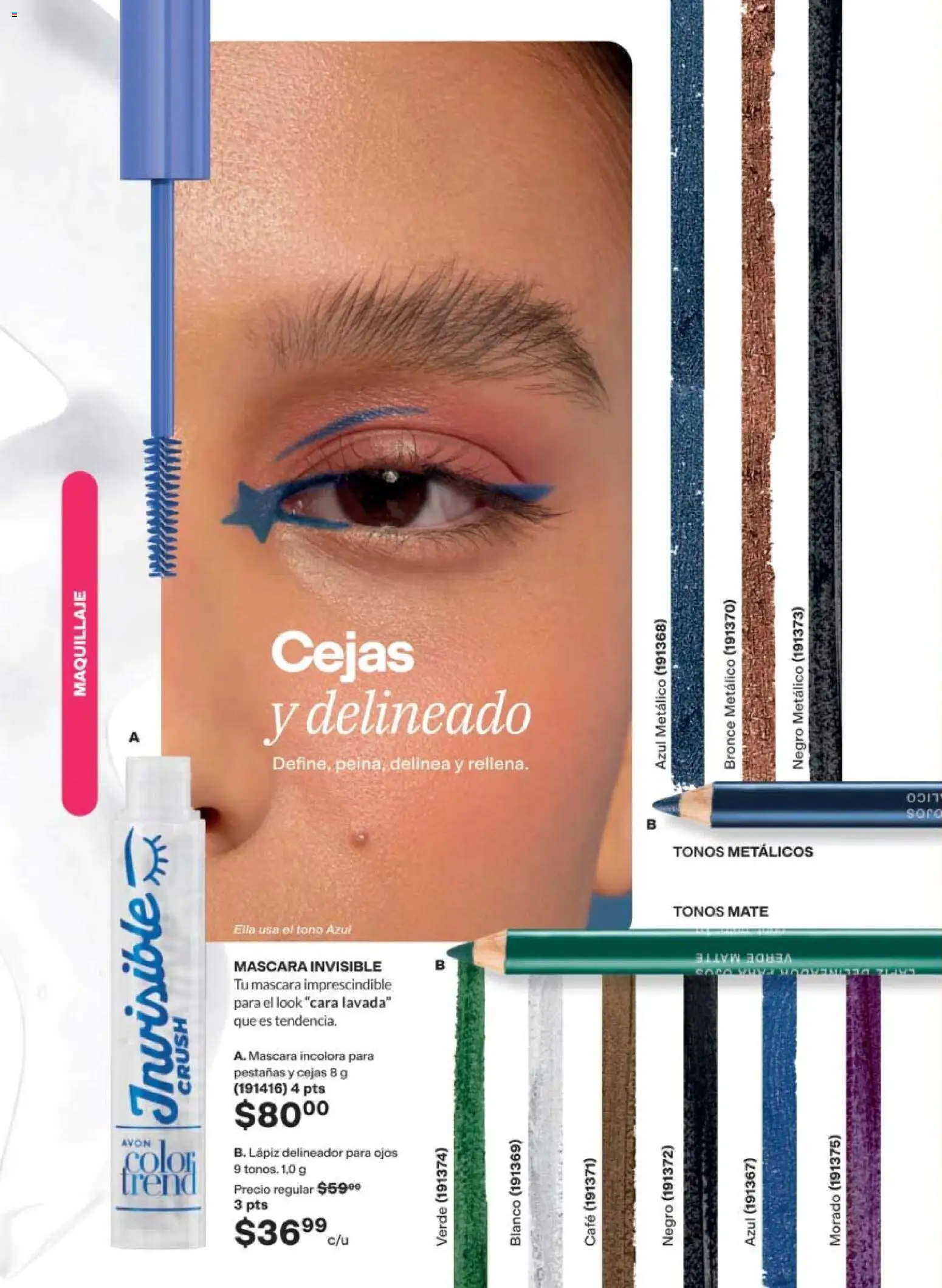 Nuevas ofertas de AVON válidas en toda la República Mexicana desde el 24.04.2026. ¡Encuentra las mejores ofertas en AVON campaña 7 2026! | Página: 50 | Productos: Máscara, Café, Maquillaje, Delineador