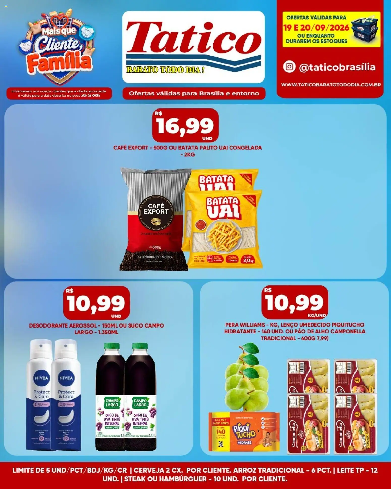 Tatico Folheto - válido de 19/09/2026 | Página: 9 | Produtos: Pera, Alho, Pao de alho, Arroz