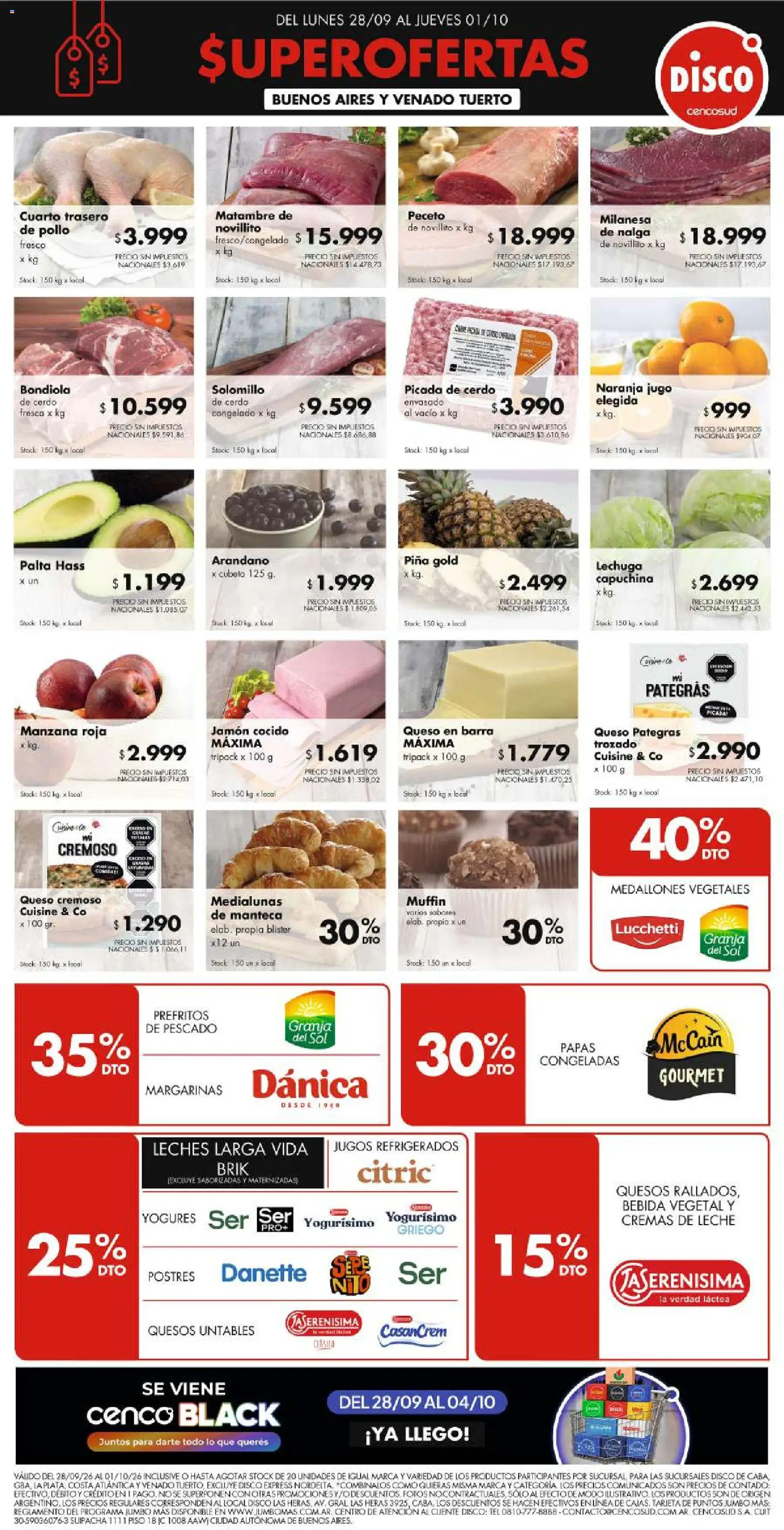 Disco - FERIA DE FRESCOS BSAS │ válido desde el 28/09/2026 | Página: 1 | Productos: Milanesa, Manzana, Manteca, Jamón