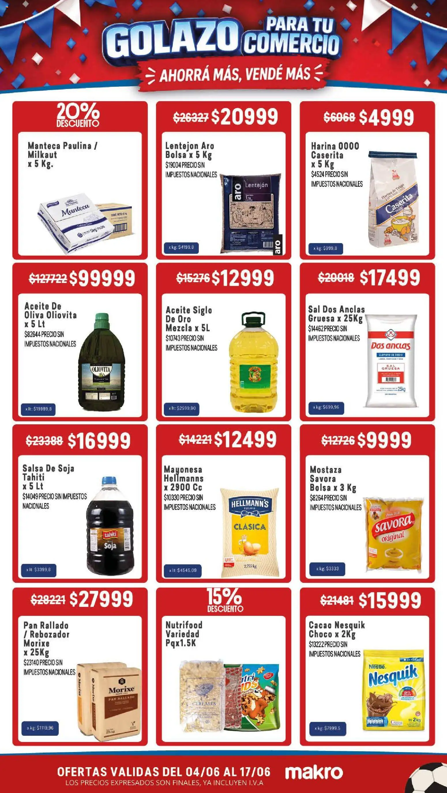 Makro Ofertas GOLAZO PARA TU COMERCIO │ válido desde el 04.06.2026 | Página: 3 | Productos: Mayonesa, Sal, Oliva, Pan rallado
