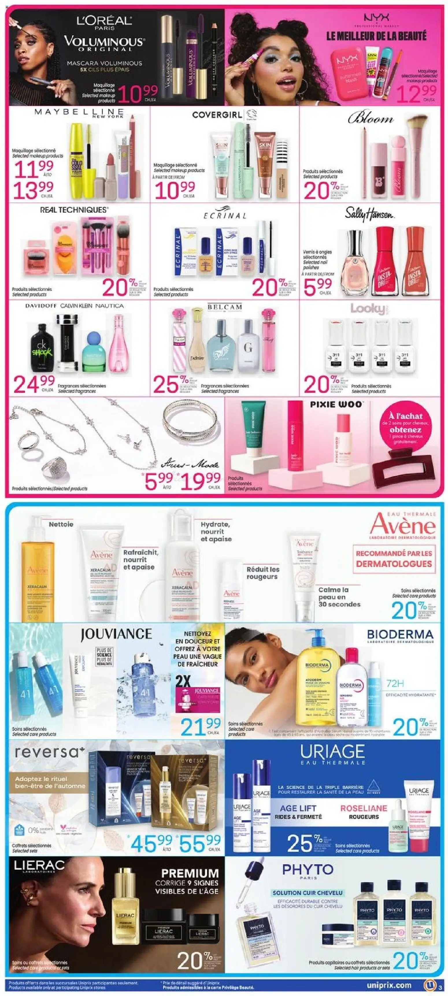 Uniprix flyer valid from Aug 27, 2026 | Page: 4 | Products: Mascara