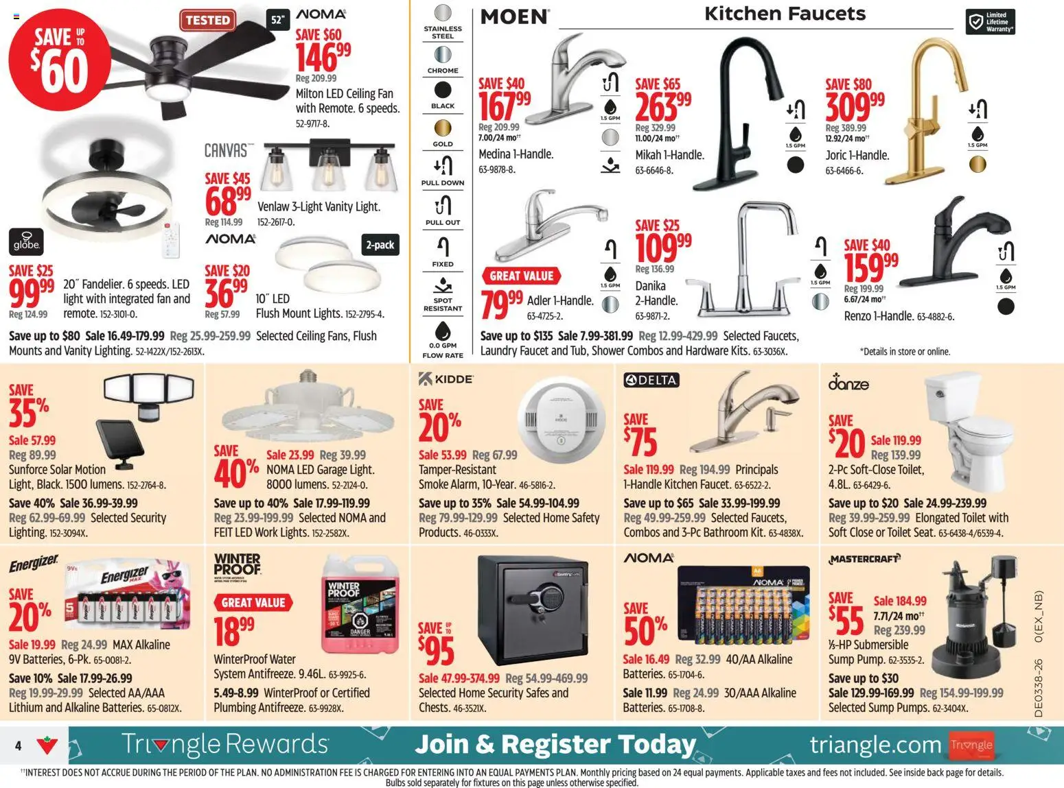Canadian Tire flyer valid from Sep 17, 2026 | Page: 4 | Products: Water, Fan, Shower
