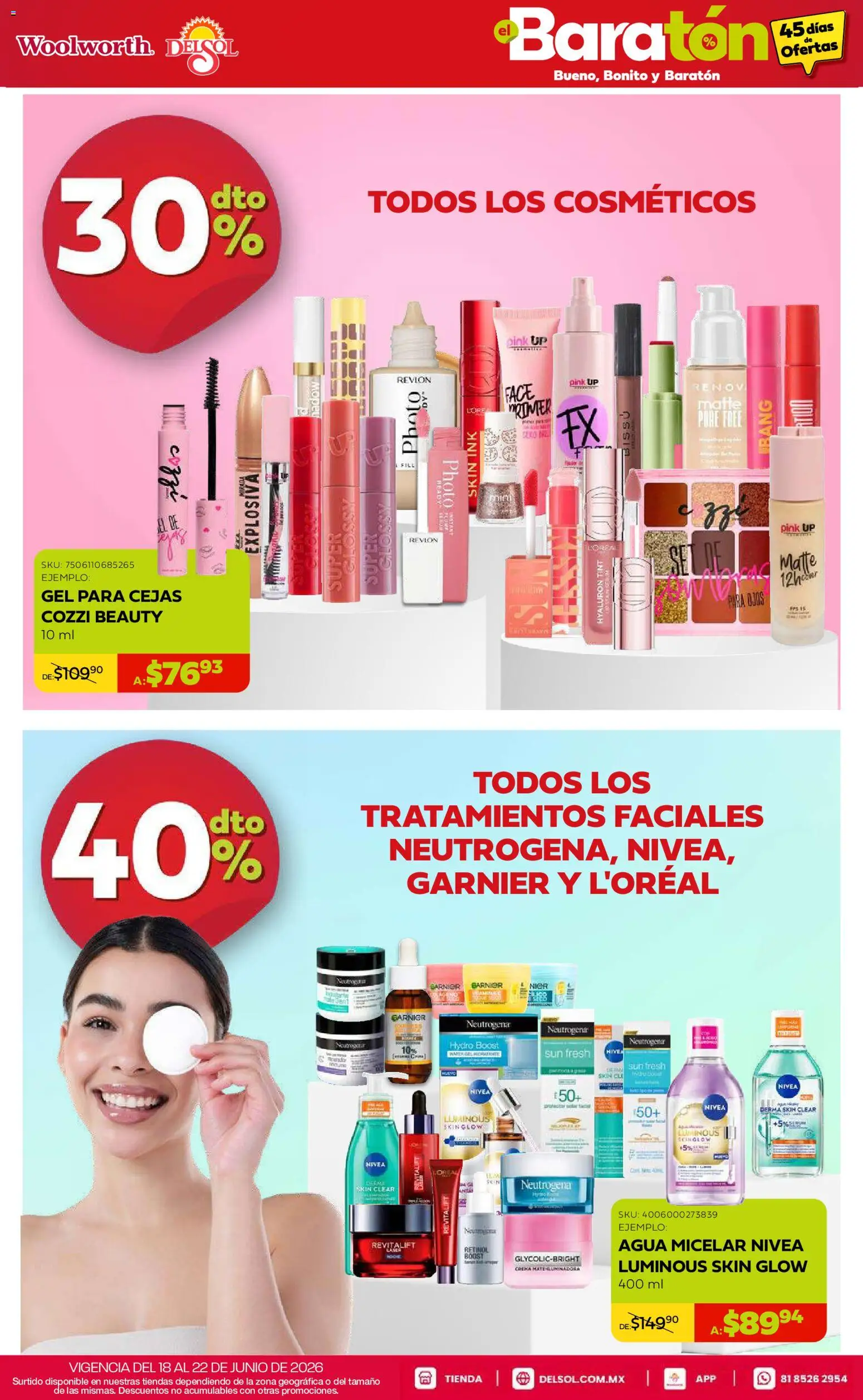 Nuevas ofertas de Del Sol y Woolworth válidas en toda la República Mexicana desde el 18.06.2026. ¡Encuentra las mejores ofertas en Del Sol y Woolworth catálogo Baratón! | Página: 11